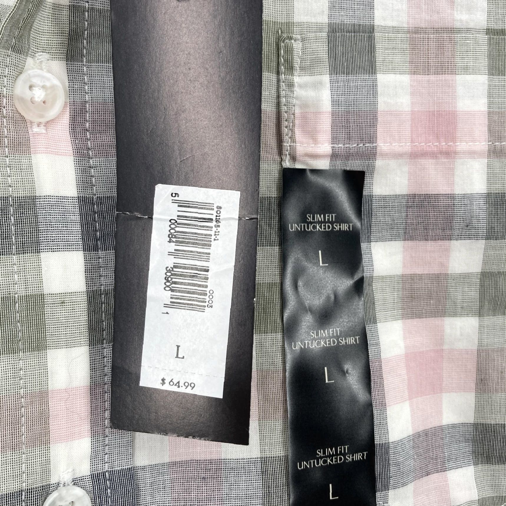 Banana Republic Banana Republic Shirt Mens Large Pink Plaid Button-Up Casual Slim Fit Long Sleeve Untucked Button-Down Collar Men’s Size US L / EU 52-54 / 3 - 5 Thumbnail