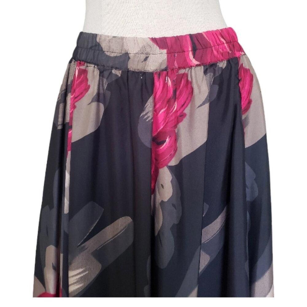 Designer CT554 truly 4 you Black & Red Maxi Floral Skirt XL Size 40" / US 18 - 2 Thumbnail