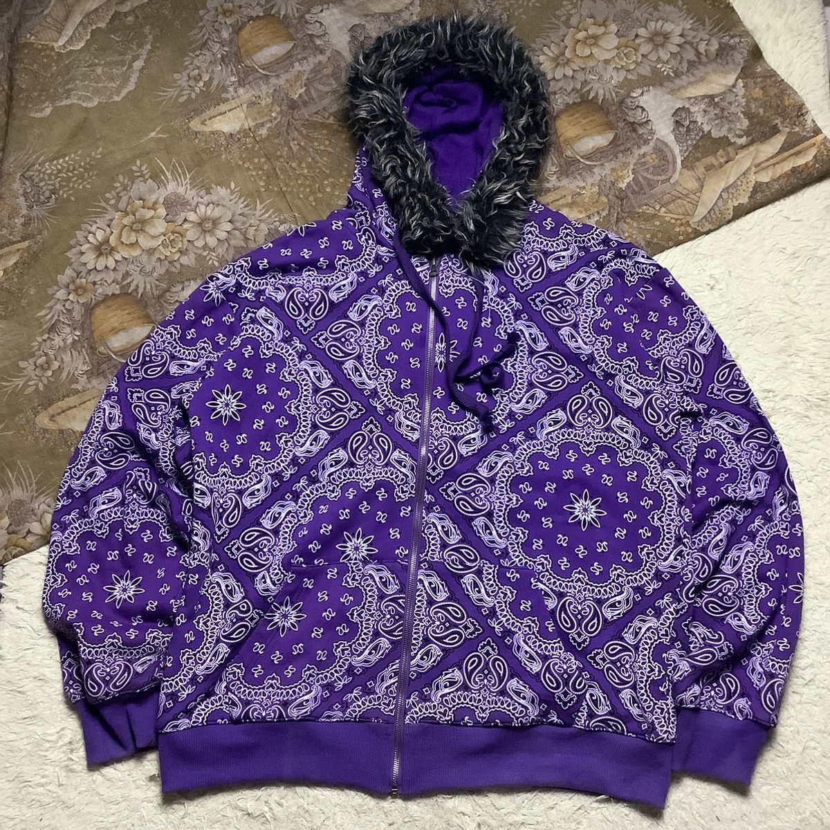 Japanese Brand 💥LASTCALL💥 Improves Bandana Fur Hoodie Size US XL / EU 56 / 4 - 1 Thumbnail