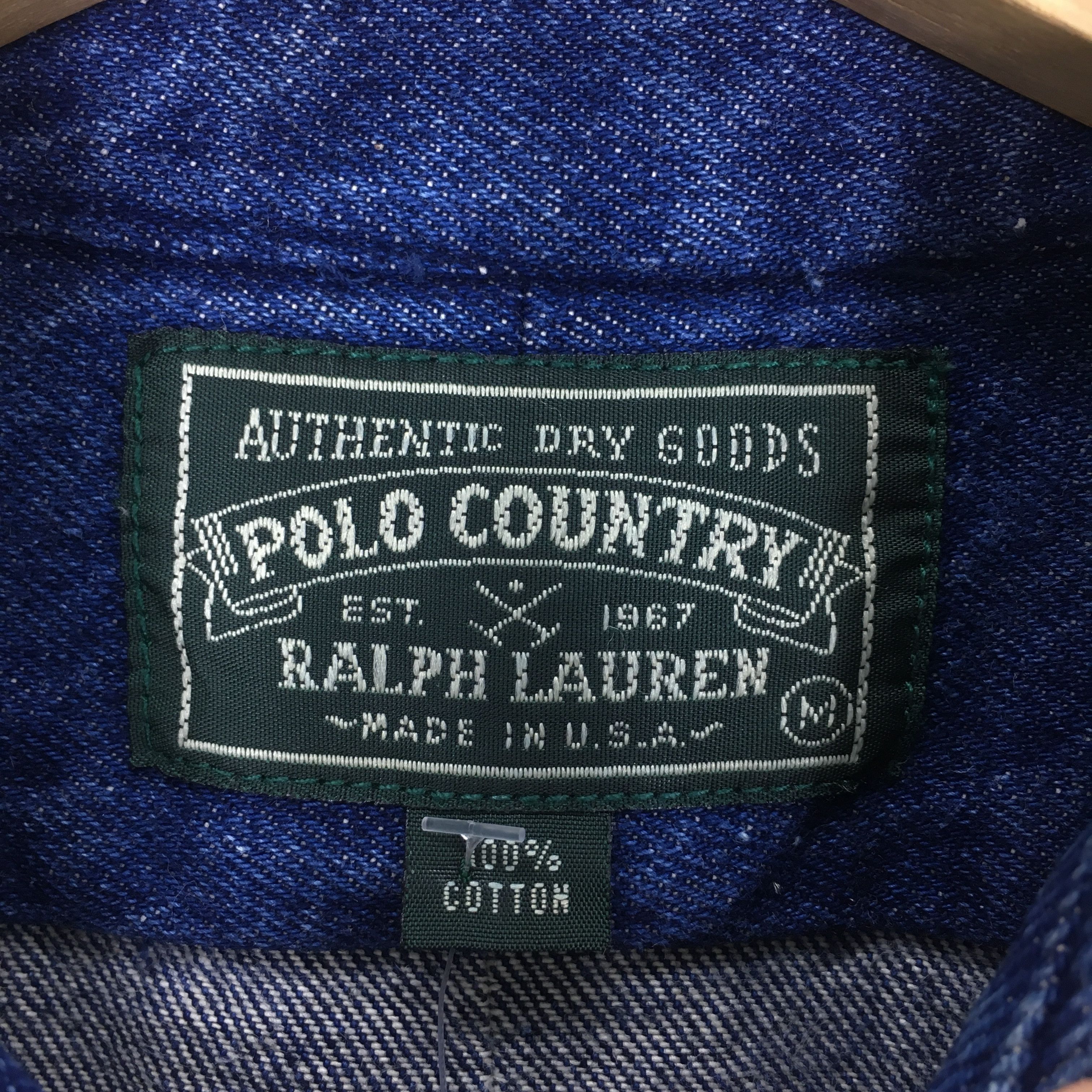 Polo Ralph Lauren Vintage 90's Polo Ralph Lauren Denim Shirt Polo Pony Jeans Size US M / EU 48-50 / 2 - 13 Thumbnail