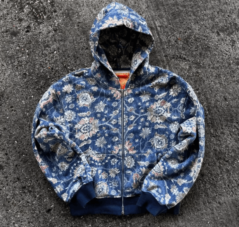 Printed Zipper Hoodie Y2K