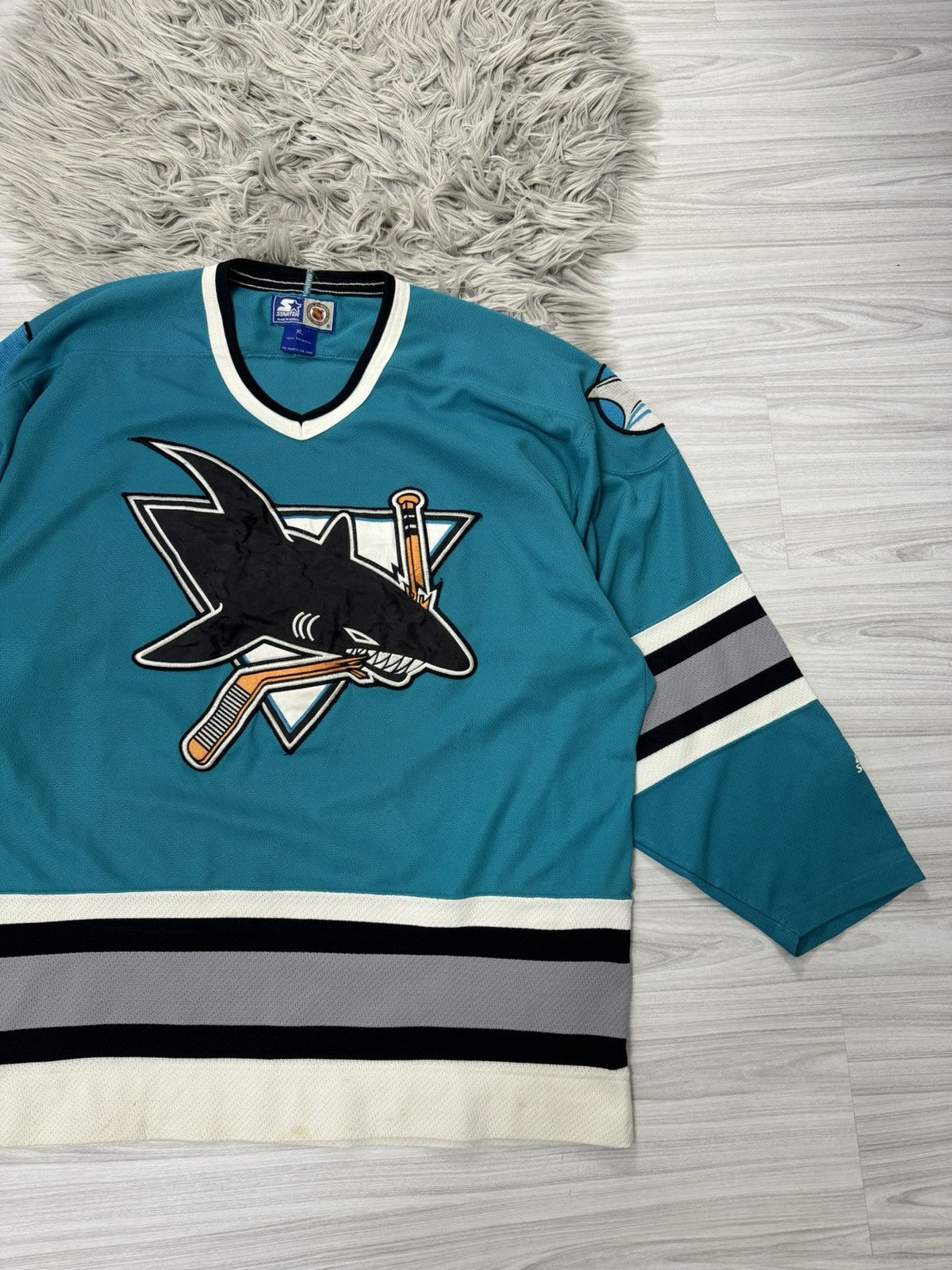 Starter × Vintage Vintage 90s Starter San Jose Sharks Hockey Jersey Size US XL / EU 56 / 4 - 6 Thumbnail