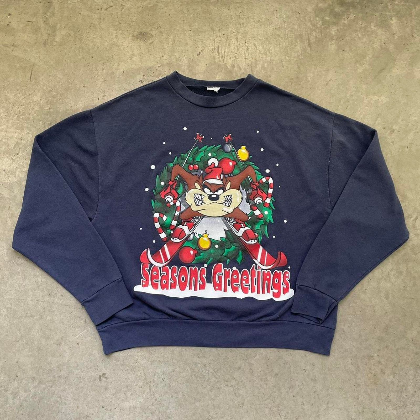 Vintage Vintage Taz Christmas Sweater Size US XL / EU 56 / 4 - 1 Thumbnail