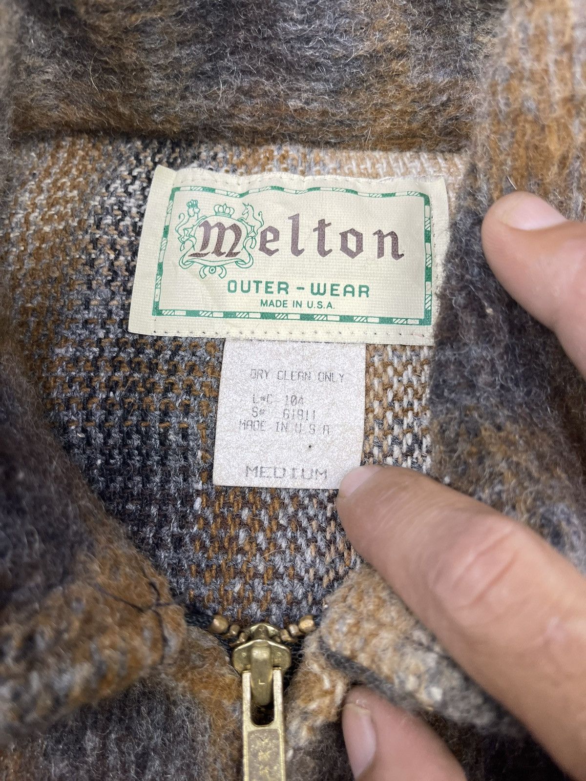 Vintage Vtg 80s Melton Shadow Plaid Flannel Tartan Jacket Size US M / EU 48-50 / 2 - 9 Thumbnail