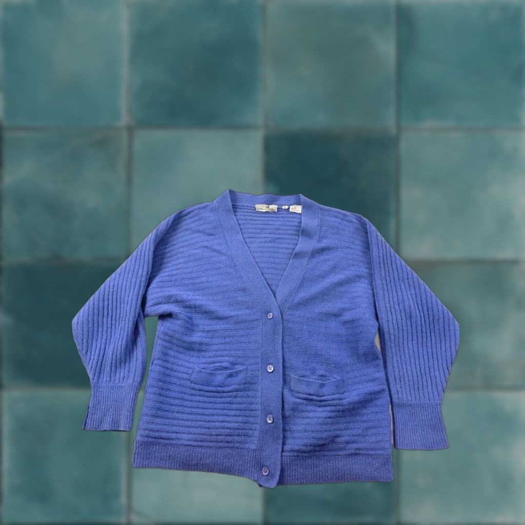 Vintage VINTAGE Christian Aujard Cardigan Sweater Women’s Medium Blue Wool Blend Paris Size M / US 6-8 / IT 42-44 - 1 Thumbnail