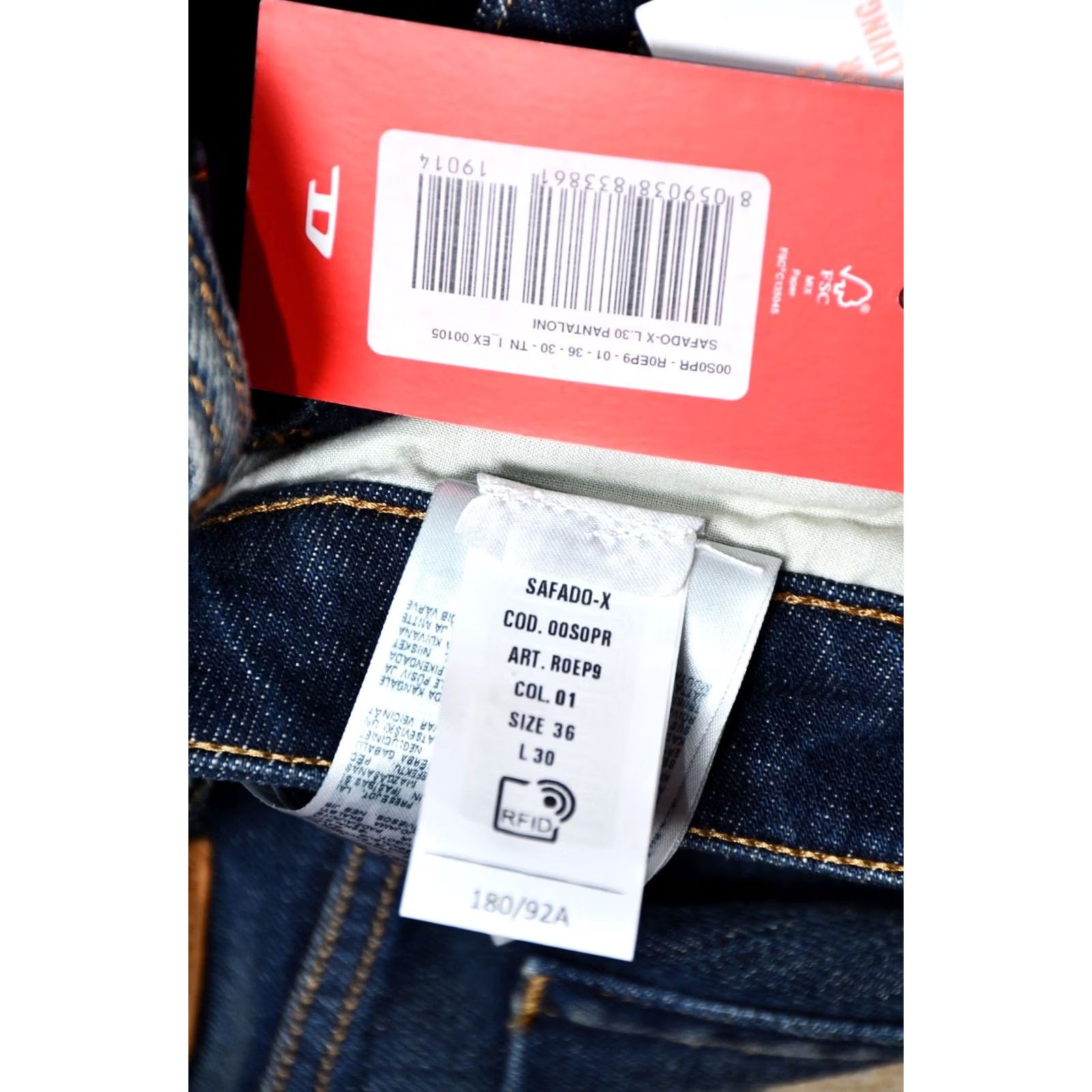 Diesel Diesel SAFADO-X Straight R0EP9 Jeans Men W36/L30 Blue 5-Pocket Stretch Denim Brand Diesel SAFADO-X Jeans Mens Size US 36 / EU 52 - 4 Thumbnail