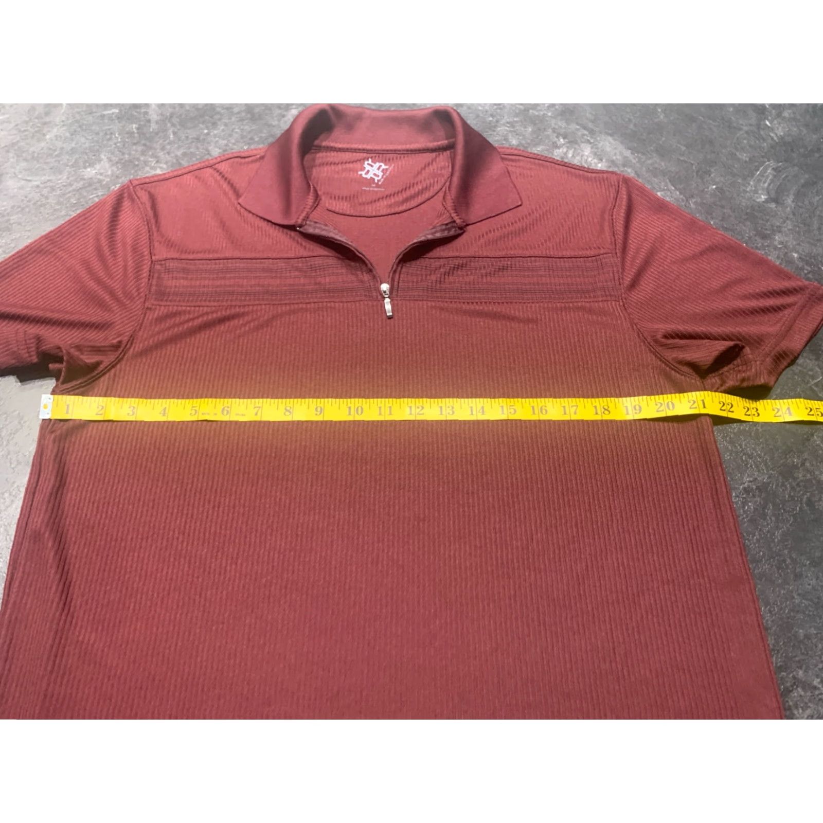 Vintage R&R Casual Polo Shirt Mens Large Maroon 1/4 Zip Golf Short Sleeve Classic Modern Sports Size US L / EU 52-54 / 3 - 6 Thumbnail