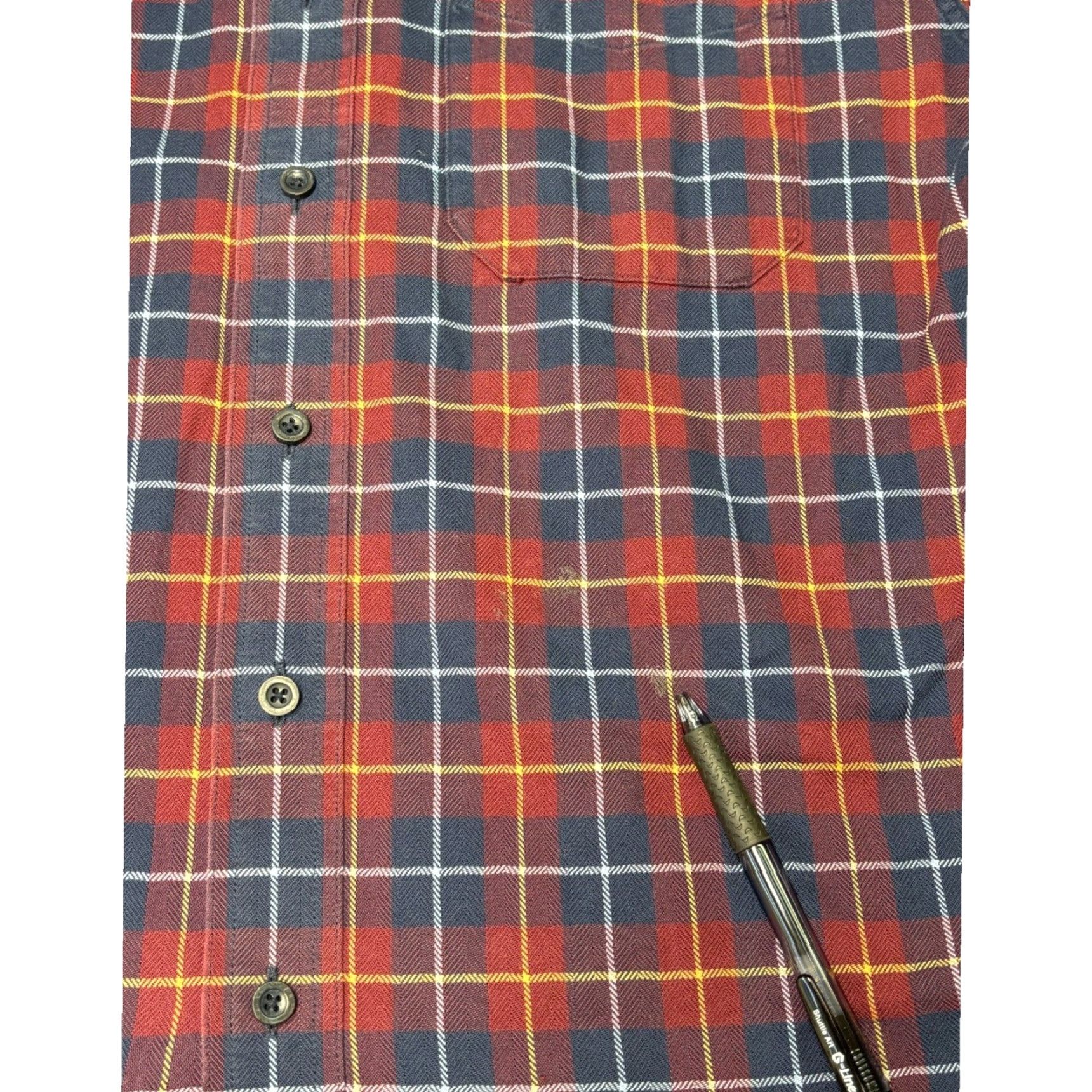 Vintage L.L.Bean Mens Plaid Shirt Long Sleeve Button Down M-REG Red Navy Yellow Cotton Size US M / EU 48-50 / 2 - 3 Thumbnail