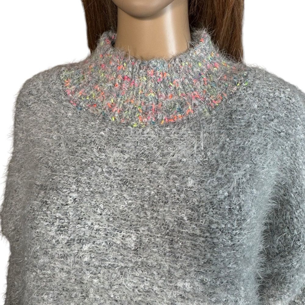 Free People New Free People Stardust Crop Super Soft Grey Pullover Swea Size XS / US 0-2 / IT 36-38 - 9 Thumbnail