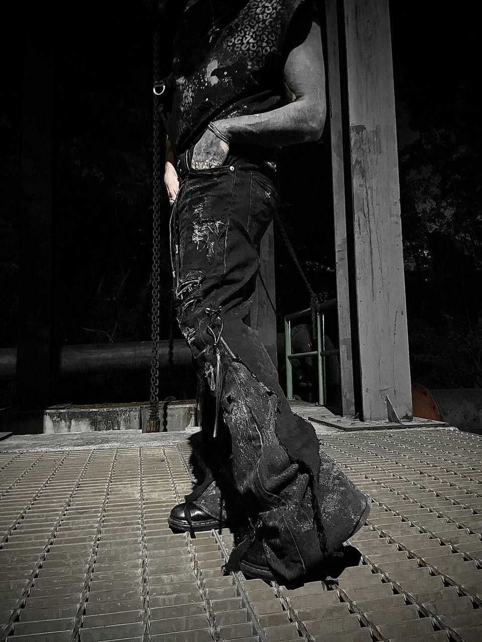 Other Custom Vkei Grunge Jeans Size US 33 - 6 Thumbnail