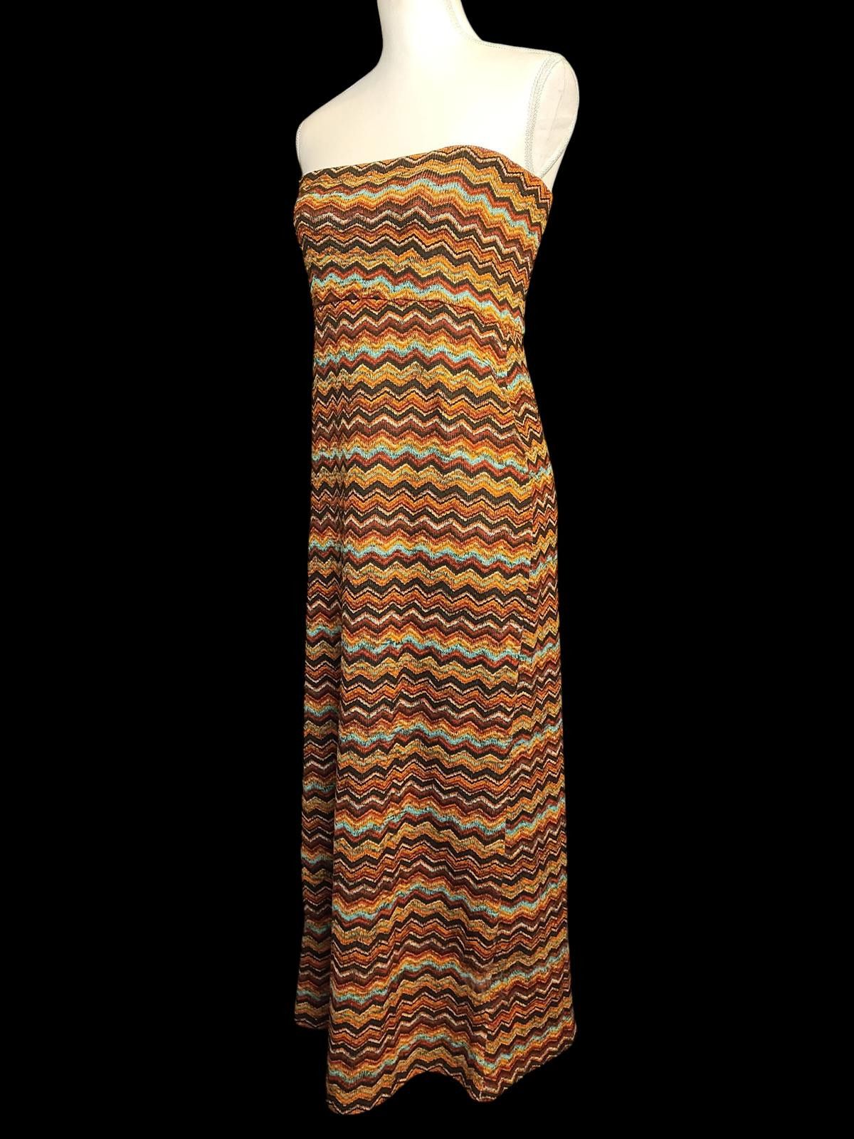Other Young at Heart Women's Strapless Maxi Dress w Zigzag Pattern Size M / US 6-8 / IT 42-44 - 5 Thumbnail
