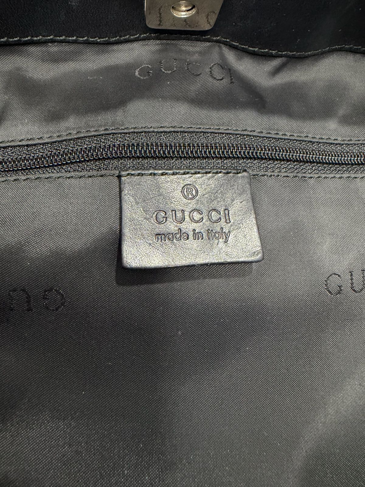 Gucci GUCCI Unisex Canvas Tote Bag Black Size ONE SIZE - 8 Thumbnail