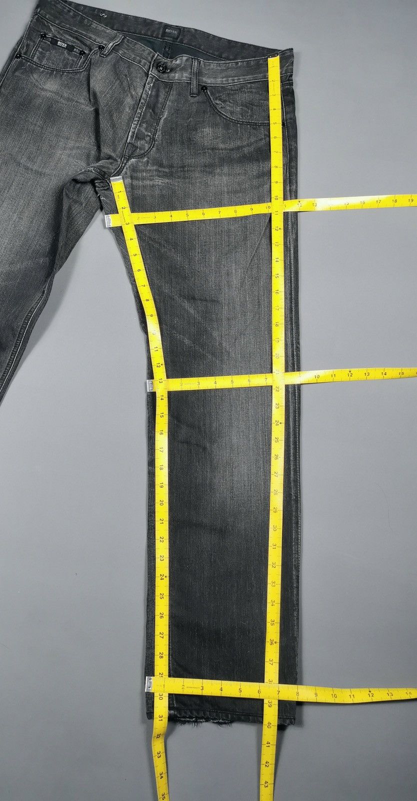 Hugo Boss Boss Distressed Black Denim Jeans Size US 34 / EU 50 - 14 Thumbnail