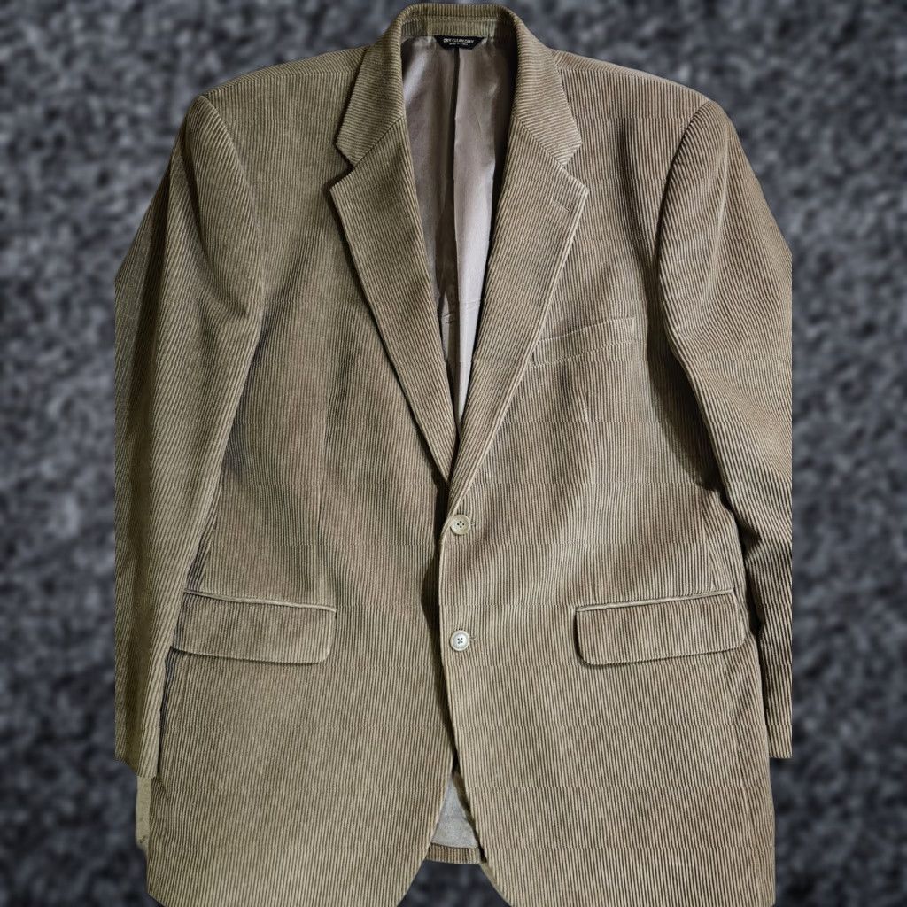 Chaps Chaps By Ralph Lauren Tan Corduroy Blazer Lined Sport Coat Jacket Mens Size 44 Long Size 44R - 1 Thumbnail