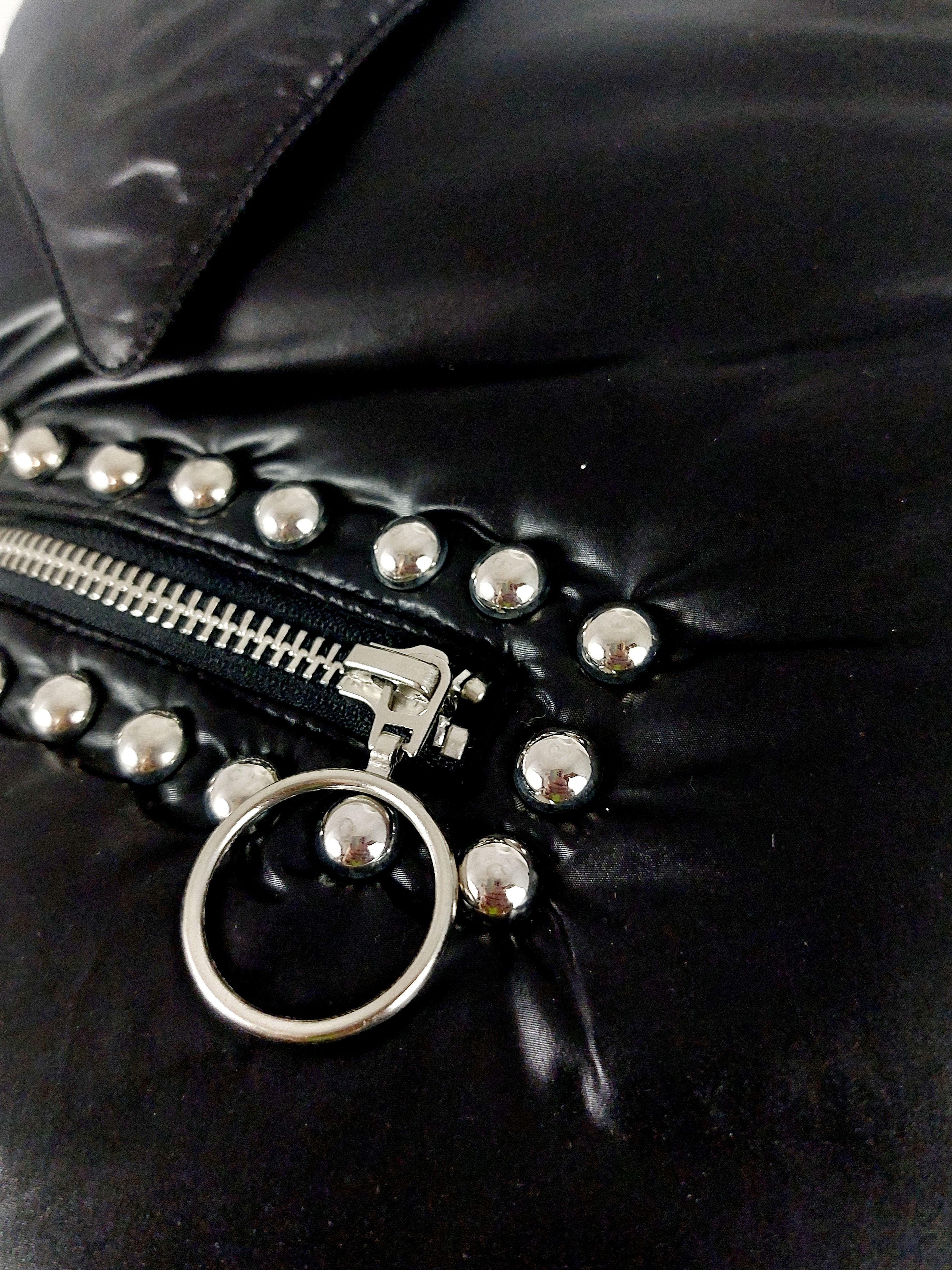 Moschino Moschino Rivet Studded Down Moto Jacket Coat Size M / US 6-8 / IT 42-44 - 12 Thumbnail