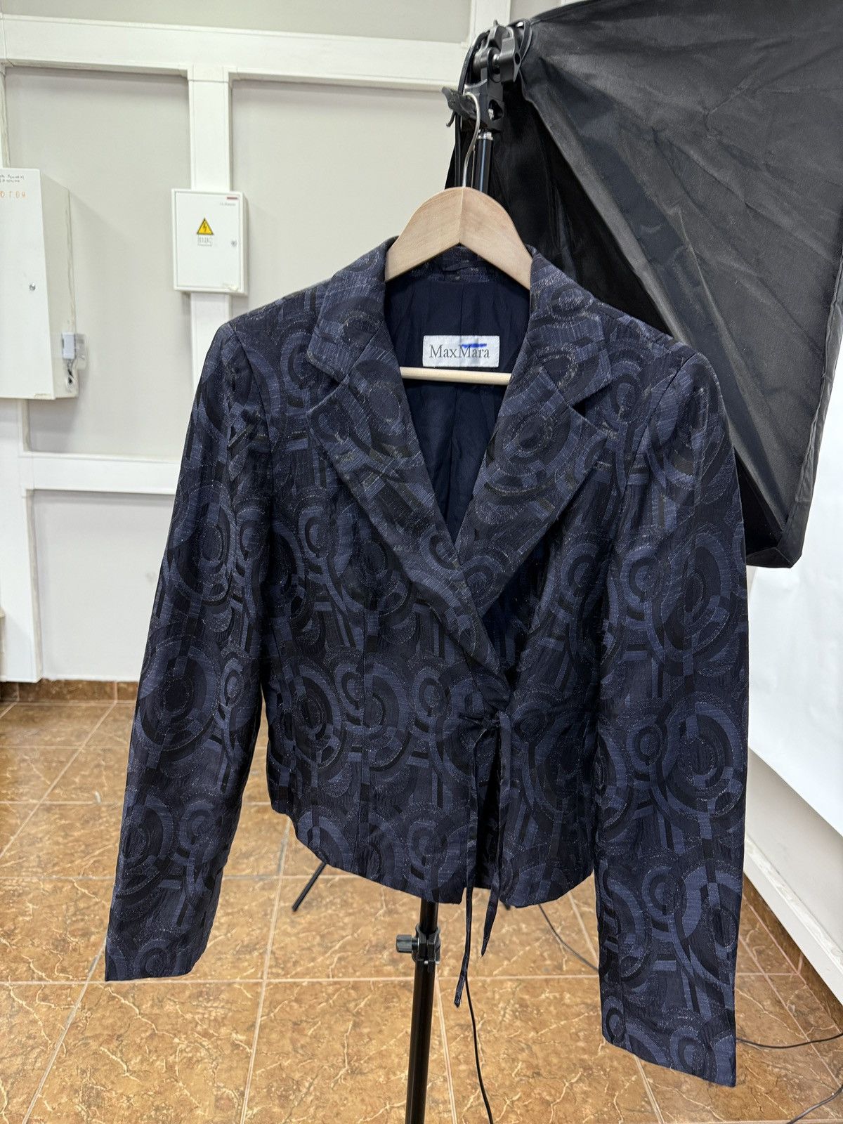 Max Mara 🇮🇹 Vintage Y2K Max Mara Jacquard Blazer Jacket Wednesday Styl Size XL / US 12-14 / IT 48-50 - 1 Thumbnail