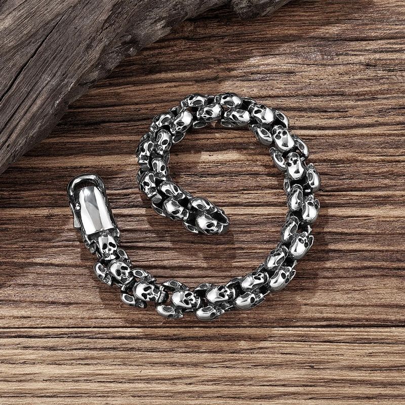 Other Punk Rock Gothic Skull Link Chain Bracelet Bangles Gift Size ONE SIZE - 5 Thumbnail