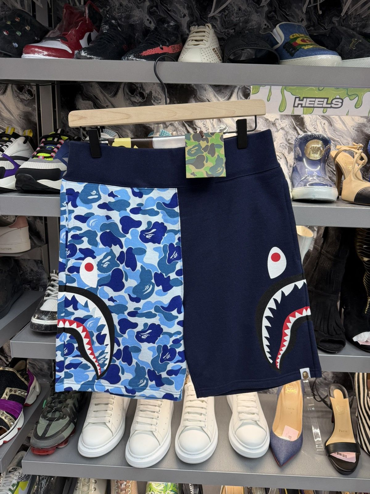 Bape Bape ABC Blue Camo Side Shark Shorts Size US 36 / EU 52 - 1 Thumbnail