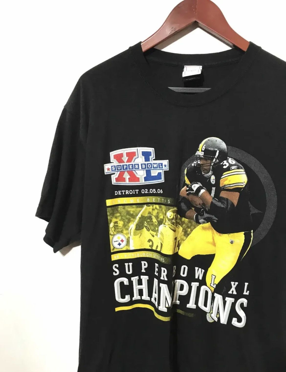 NFL Pittsburg steelers Nfl Super bowl 2006 champion vtg tshirt Size US XL / EU 56 / 4 - 2 Thumbnail