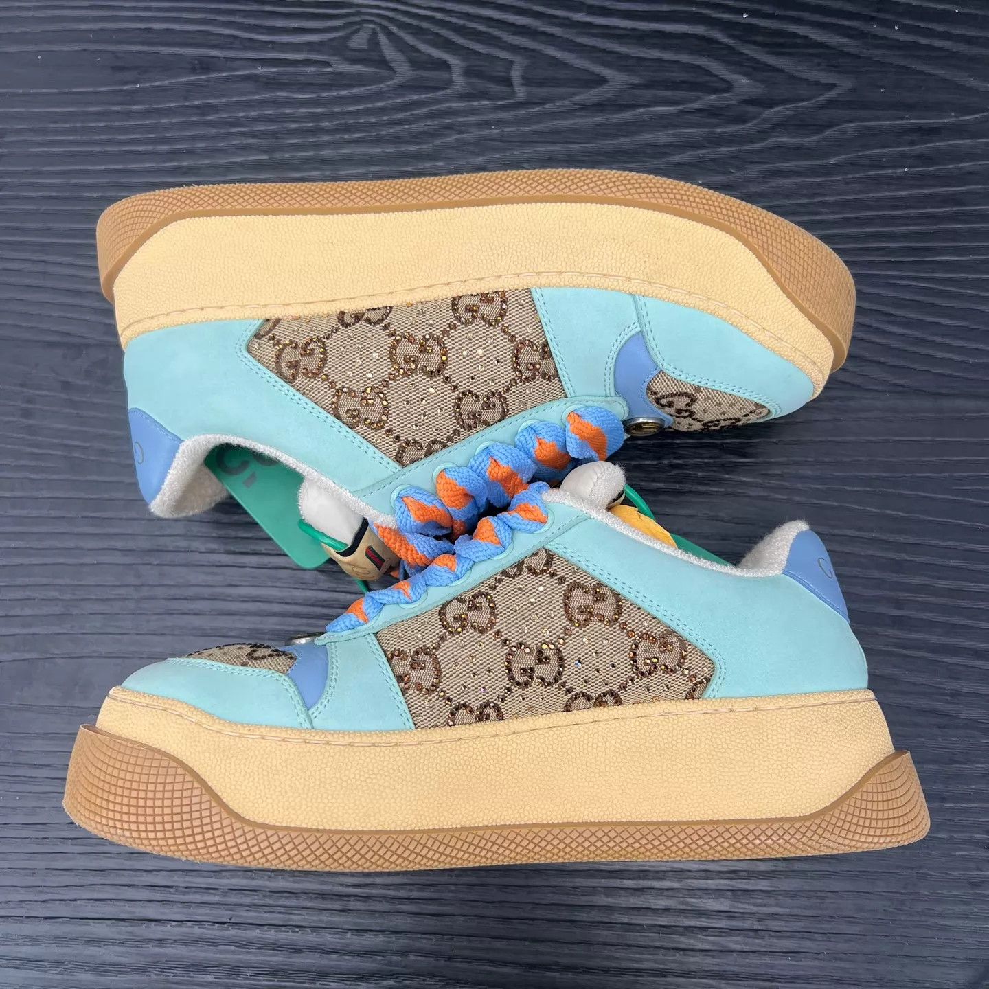 Gucci Gucci Pang Ding Brown Blue Pave 35 Size US 4.5 / IT 34.5 - 4 Thumbnail