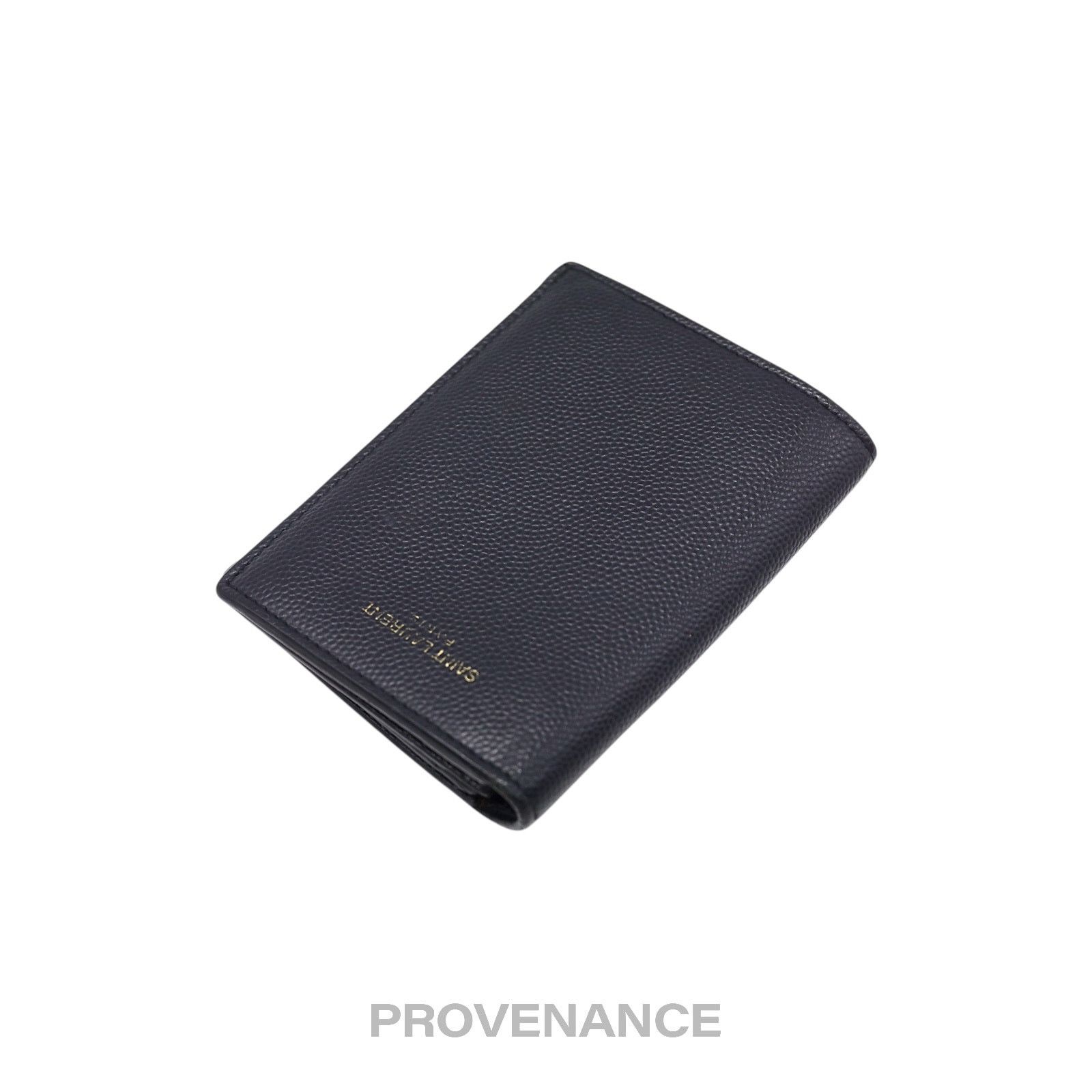 Saint Laurent Paris 🔴 Saint Laurent Paris SLP Pocket Card Wallet - Navy Leather Size ONE SIZE - 4 Thumbnail