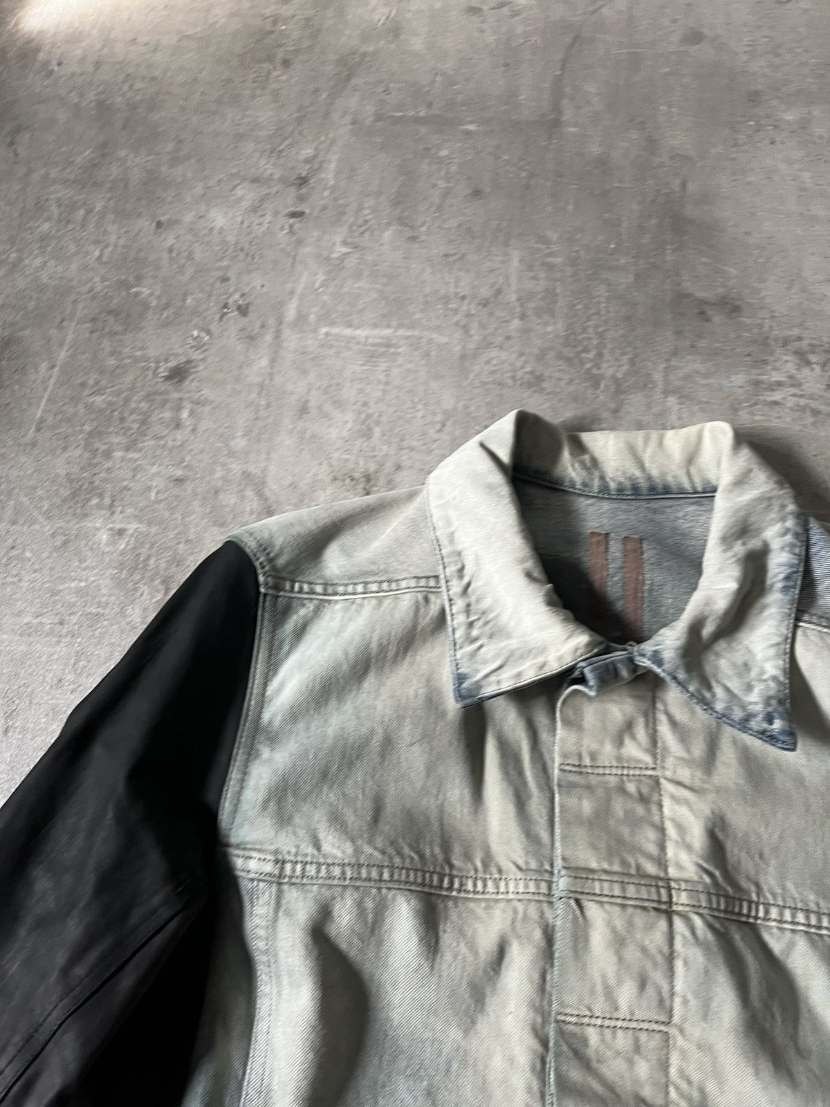Rick Owens × Rick Owens Drkshdw Rick Owens hybrid denim calf stooge trucker jacket grail Size US L / EU 52-54 / 3 - 5 Thumbnail