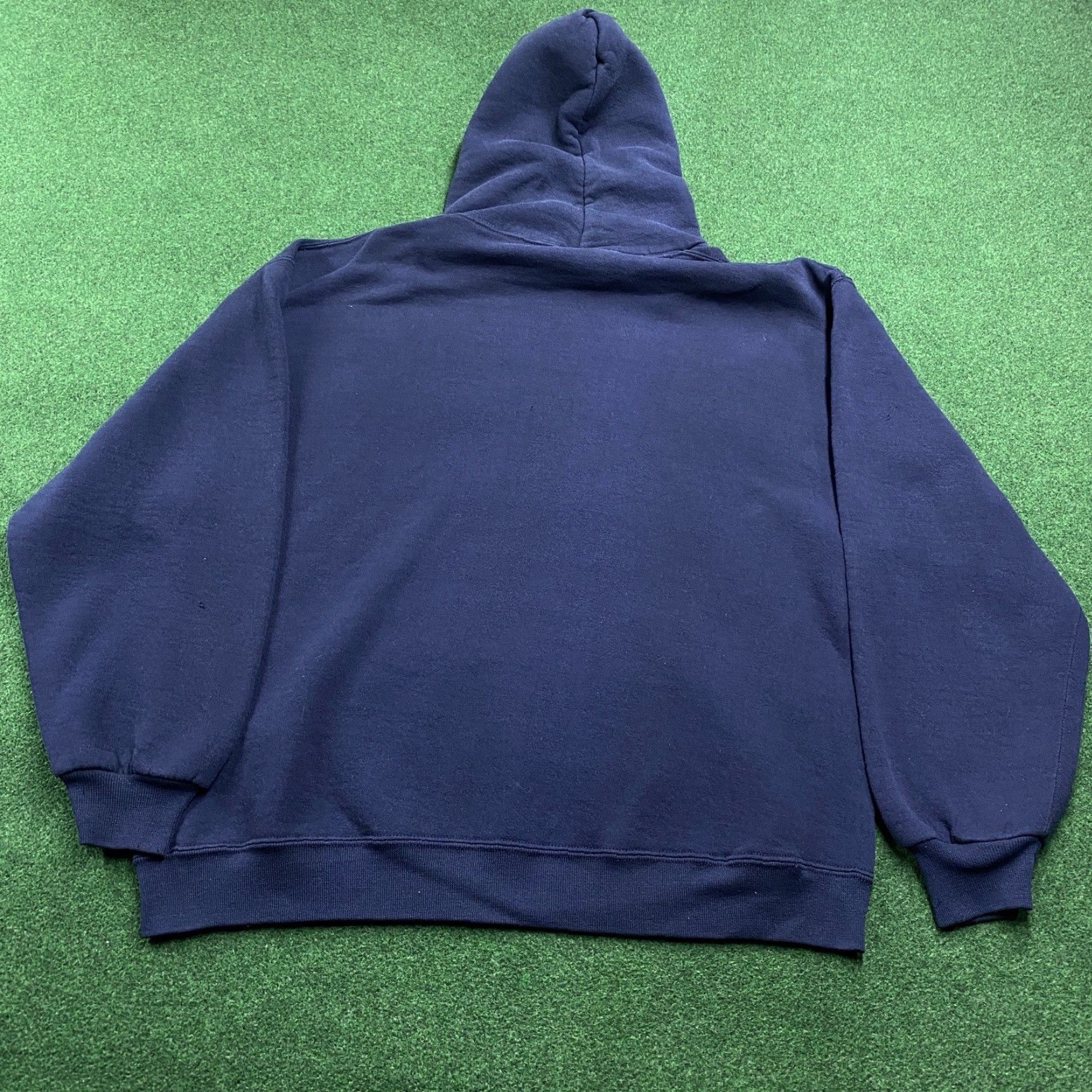 Vintage VINTAGE Russell Hoodie Mens L Blue 90s School Logo Graphic Print Sweatshirt Size US L / EU 52-54 / 3 - 3 Thumbnail