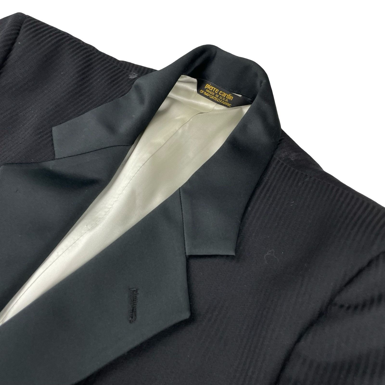 Pierre Cardin VTG Pierre Cardin Men's 100% Wool Tuxedo Jacket Black Shadow Size 40L - 1 Thumbnail