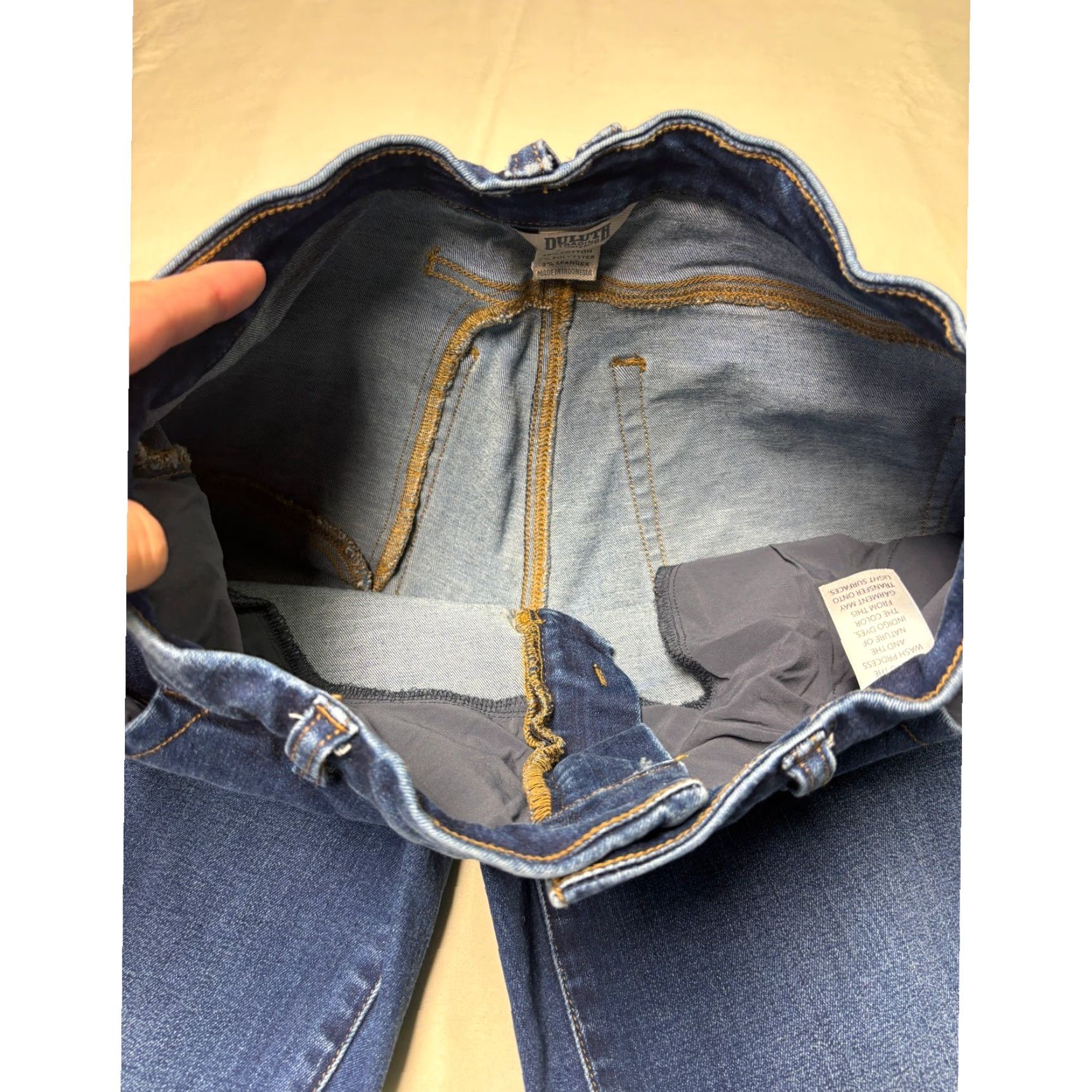 Duluth Trading Company Duluth Trading Co Womens Jeans Flared 5-Pocket Dark Wash Denim Cotton Blend Zip Button Stretch Inseam 33in W28 L32 Size 28" / US 6 / IT 42 - 4 Thumbnail
