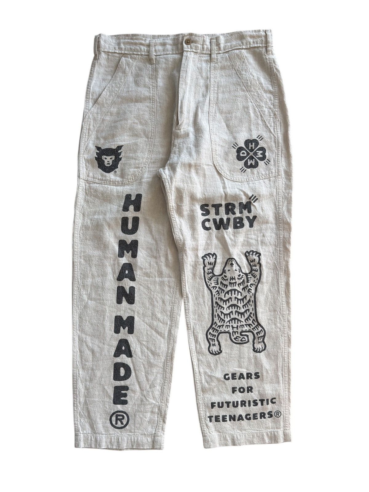 Human Made Human Made Nigo Linen Deck Print Pants Size US 33 - 1 Thumbnail
