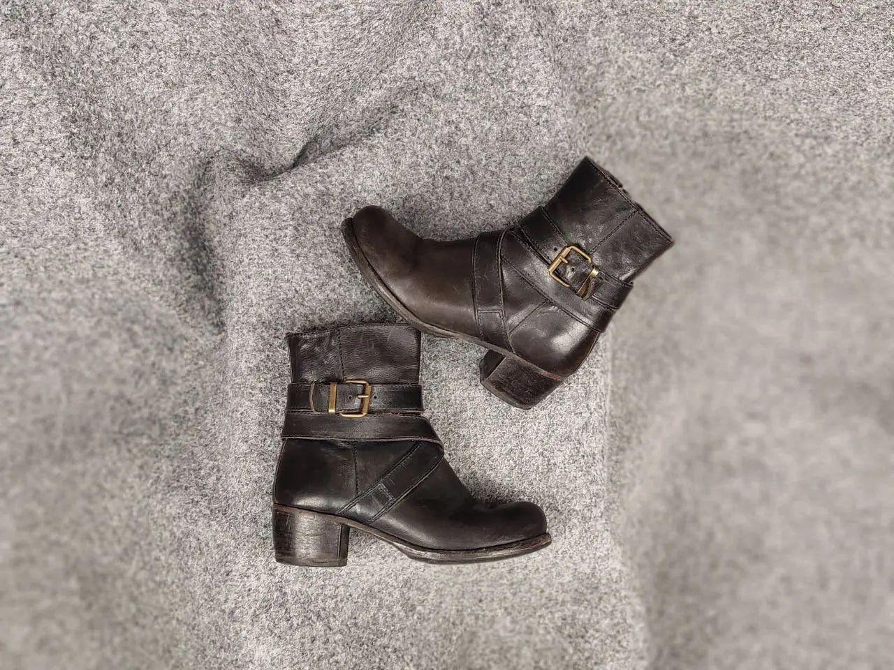 MoMA Moma Handmade Leather Shoes Buckle Wide Width Ankle Boots Size US 5 / IT 35 - 3 Thumbnail