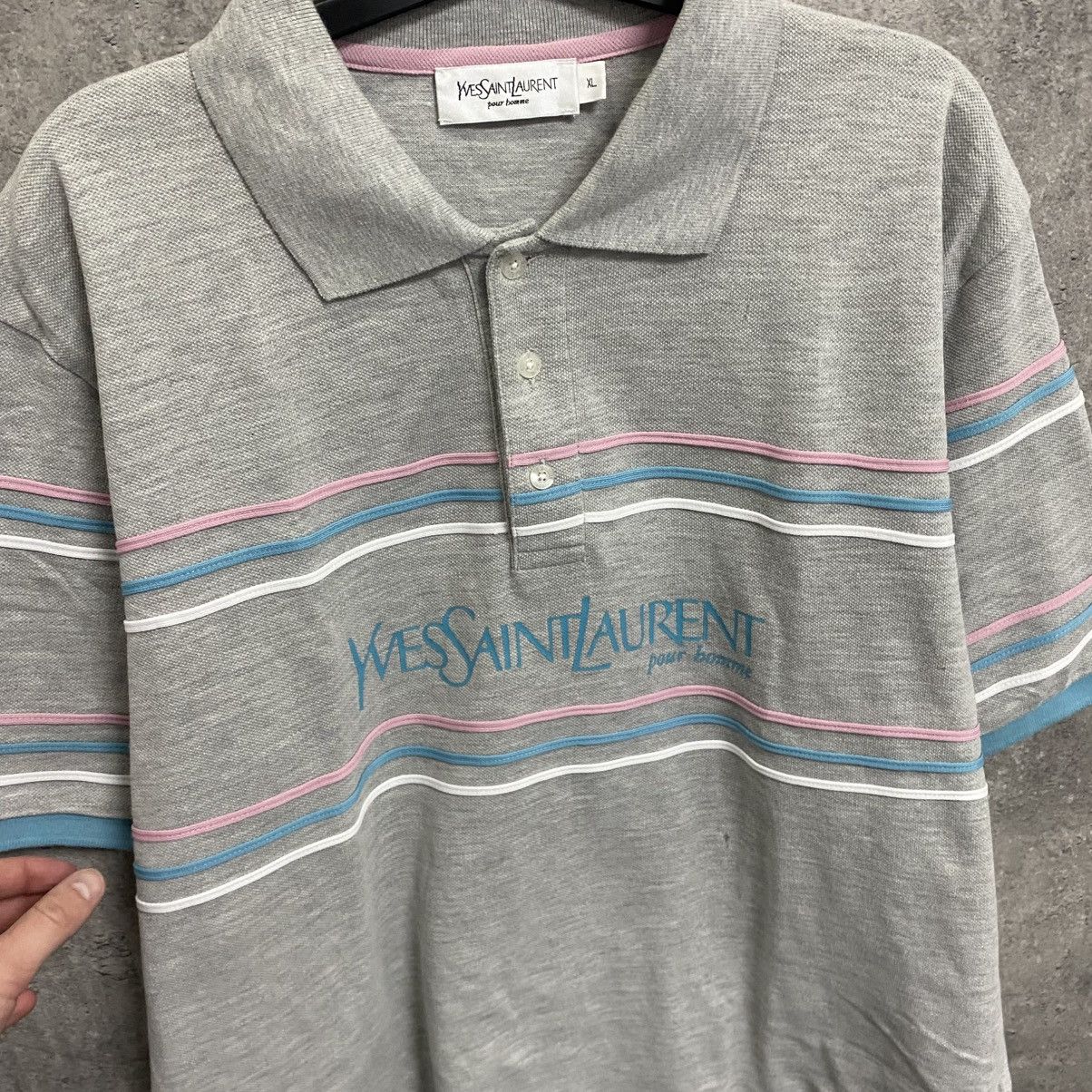 Yves Saint Laurent Vintage Yves Saint Laurent YSL Polo T-Shirt Big Logo Size US XL / EU 56 / 4 - 7 Thumbnail