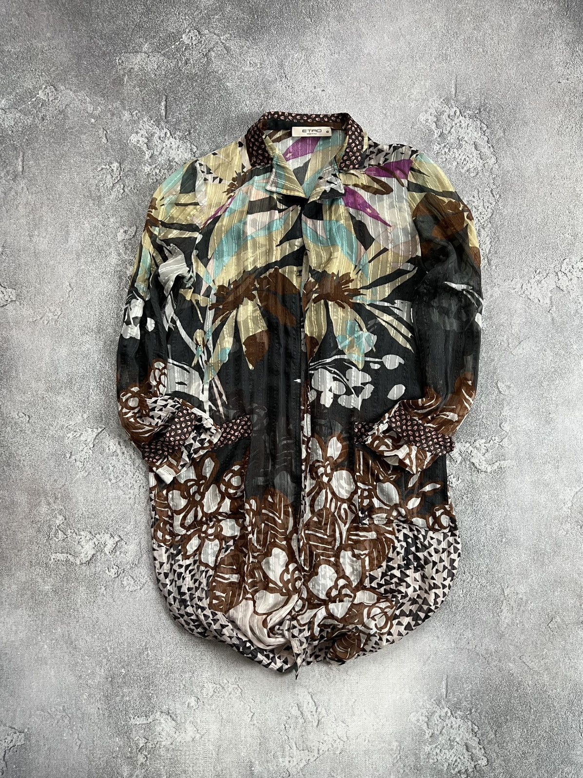 Etro Etro Silk Sheer Long Kimono Duster Floral Print Mesh Dress Size M / US 6-8 / IT 42-44 - 1 Thumbnail