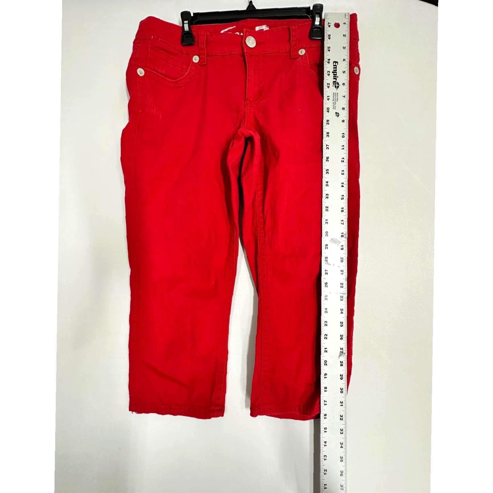 Vintage VINTAGE Seven7 Luxe Cropped Jeans Women 16 Red Pants Cotton Blend PILLING INSEAM 21in 5-Pocket Regular Rise Mid Jeans Womens Size 38" / US 16 / IT 52 - 3 Thumbnail