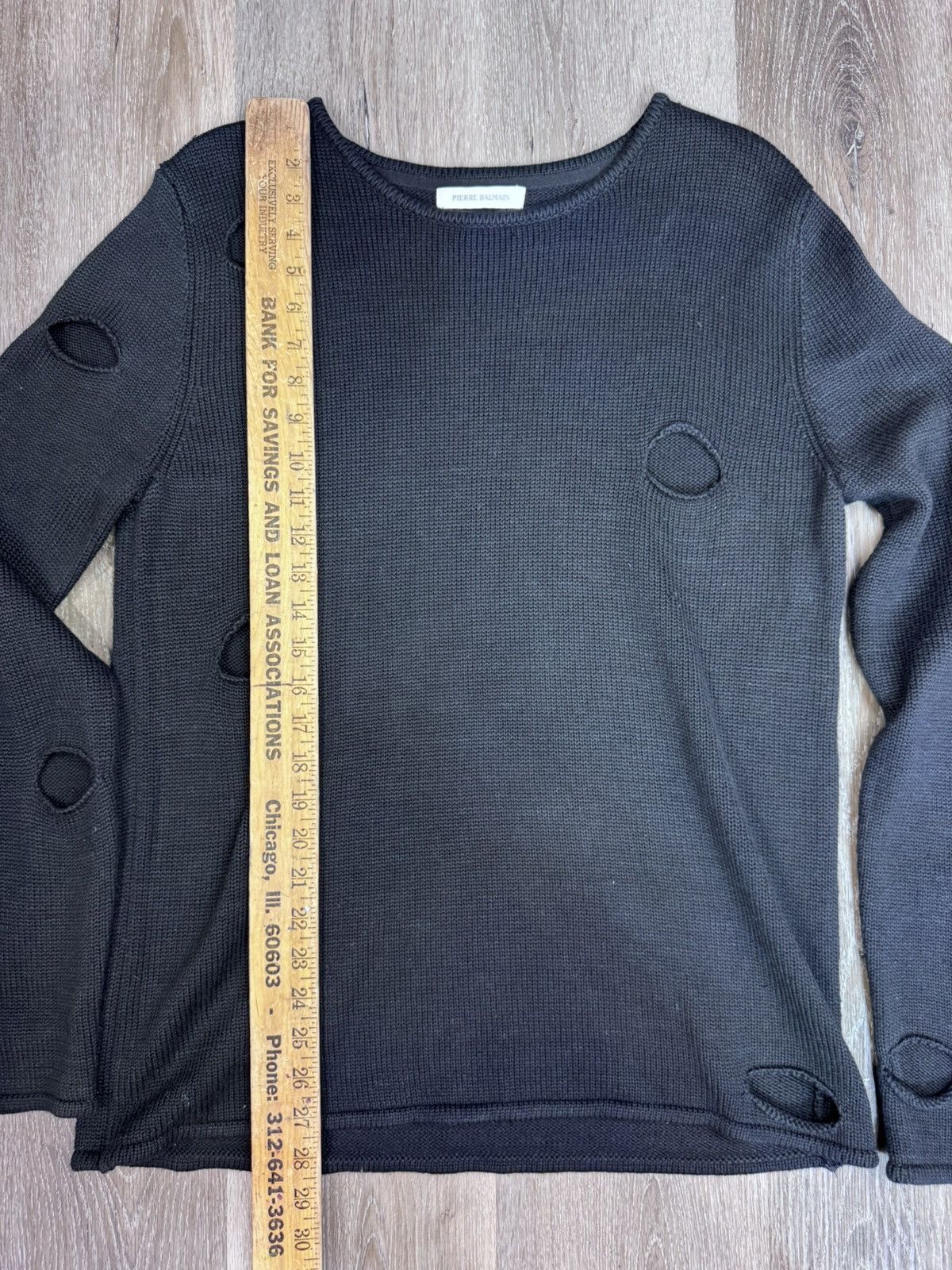 Balmain RARE HOLES KNIT BALMAIN SWEATER 2013 ( original owner ) Size US L / EU 52-54 / 3 - 8 Thumbnail