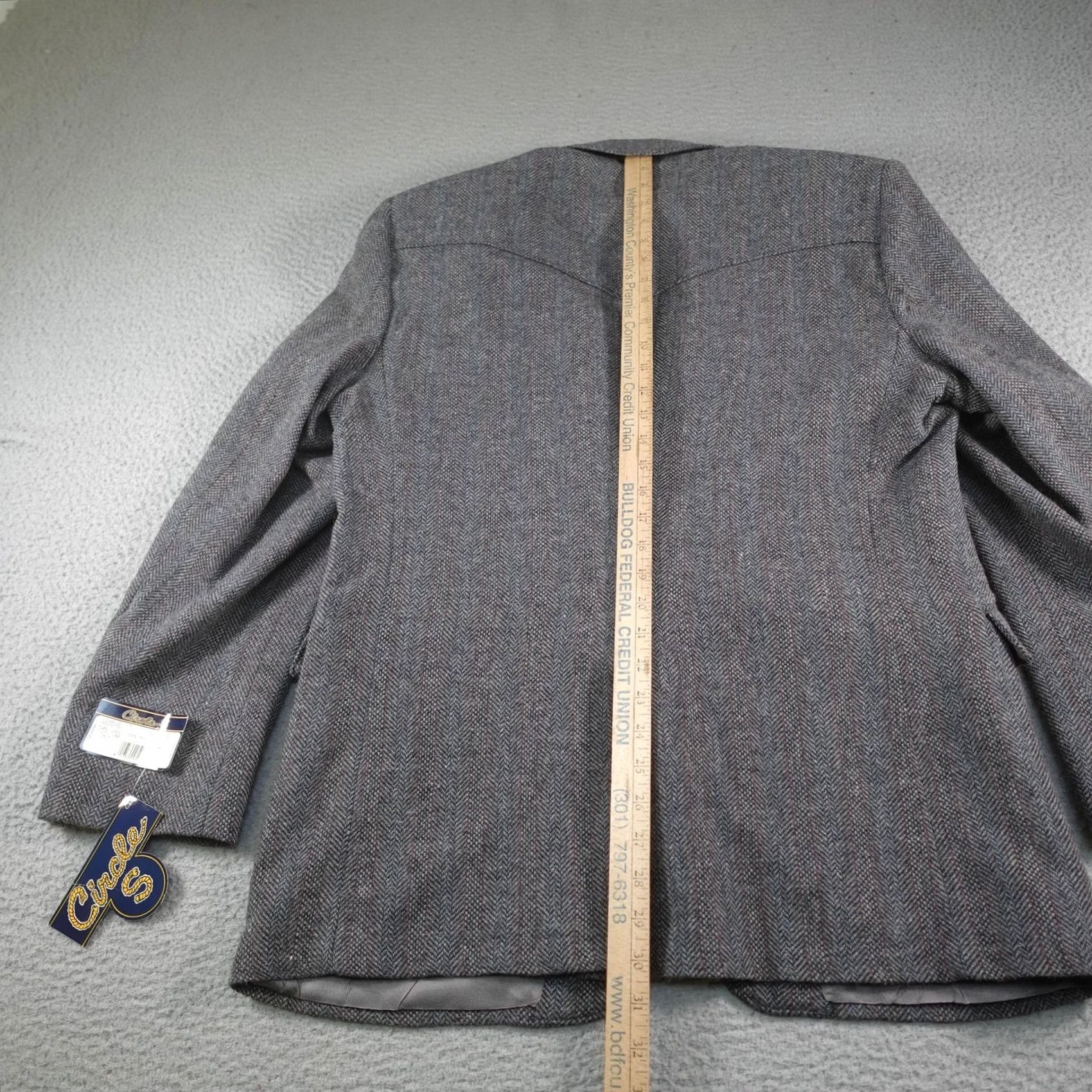 Vintage VINTAGE Circle S Mens 44R Gray Wool Western Rockabilly Cowboy Rodeo Ranch Sport Coat Jacket Size 44R - 5 Thumbnail