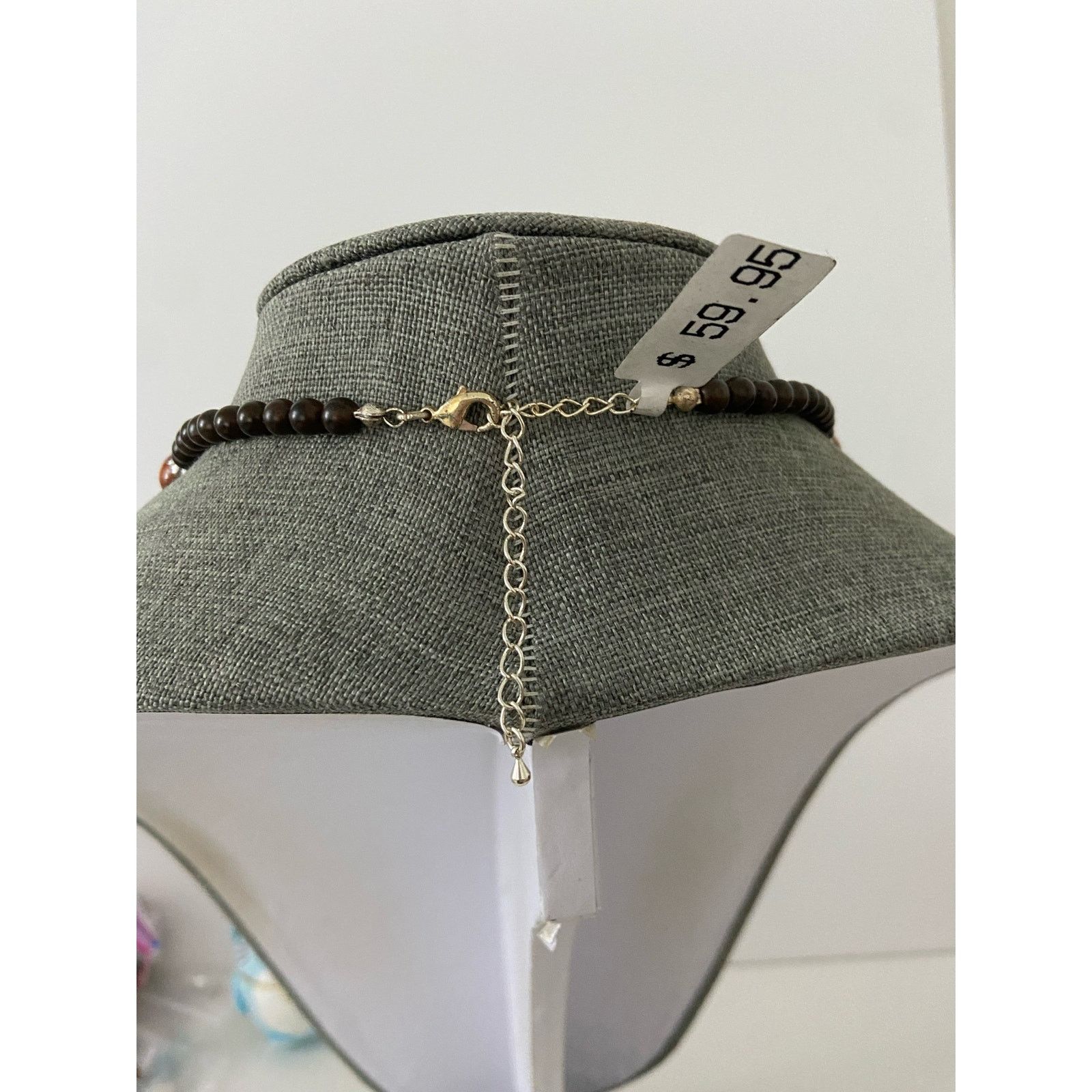 Other brown bead necklace with cream spacers Size ONE SIZE - 2 Thumbnail