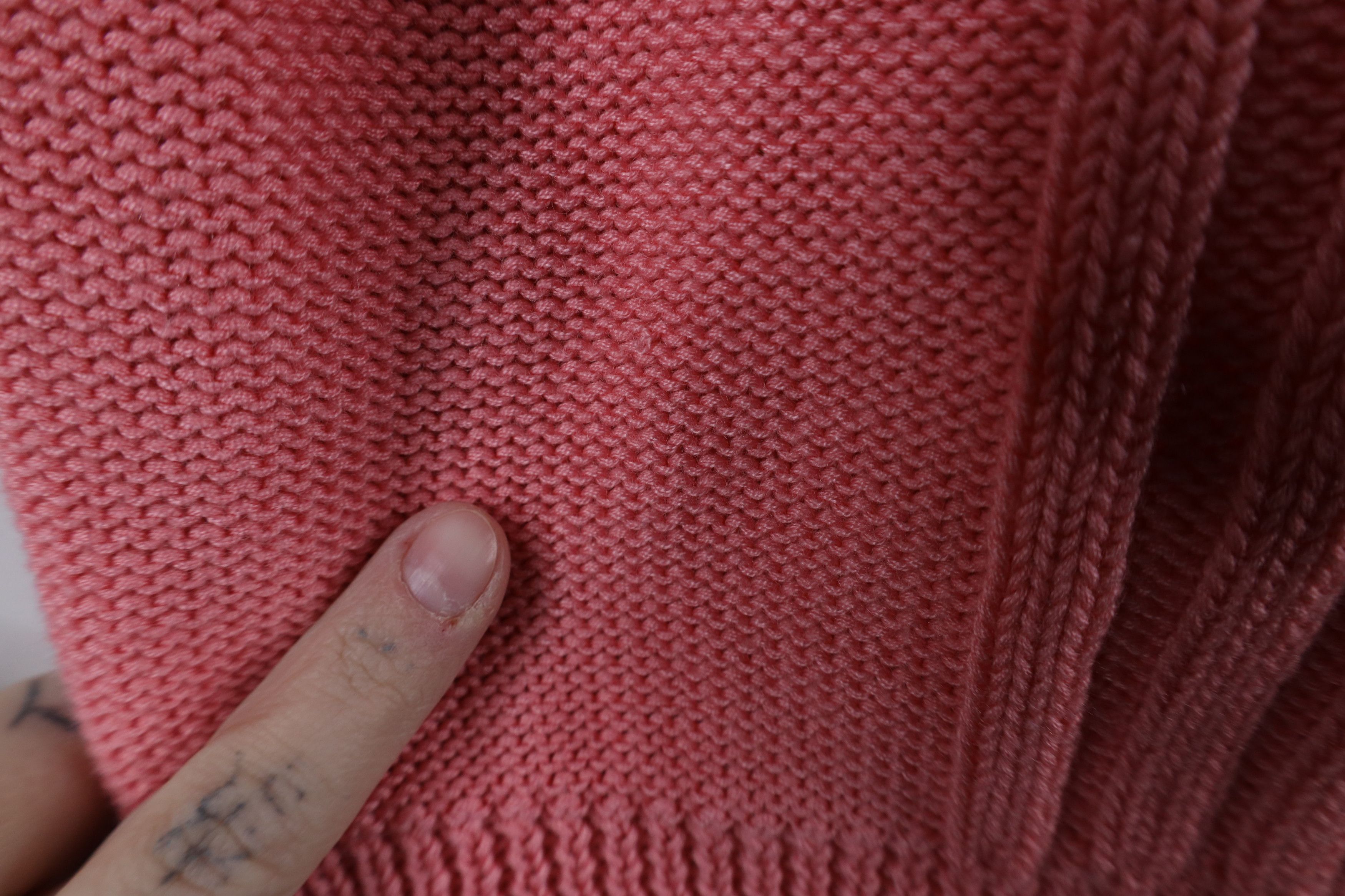 Vintage Vintage 90s Streetwear Chunky Ribbed Knit Sweater Vest Pink Size L / US 10 / IT 46 - 5 Thumbnail