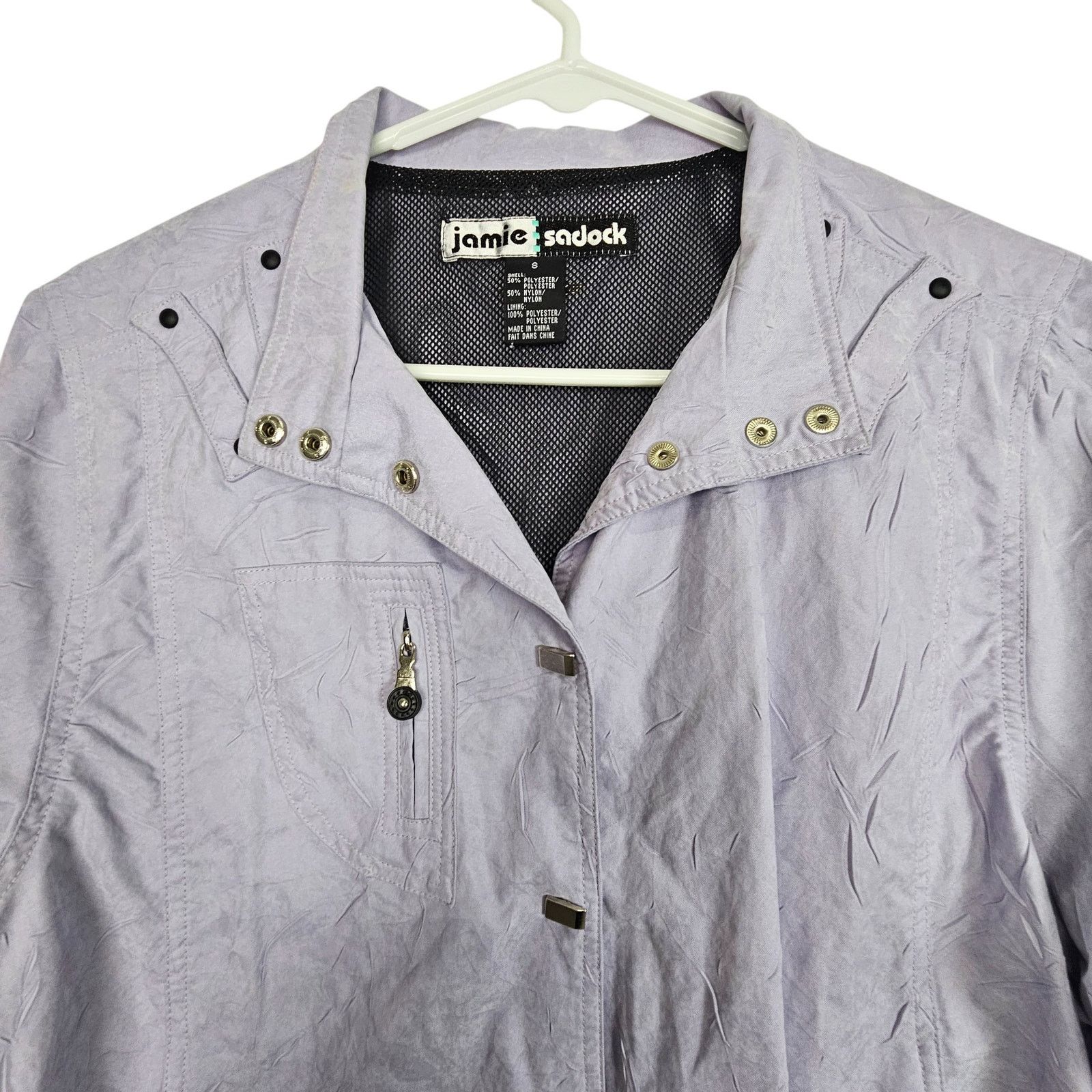 Jamiesons Of Shetland Jamie Sadock Womens Lavender Snap Jacket Sz S Gorpcore Golf Size S / US 4 / IT 40 - 2 Thumbnail