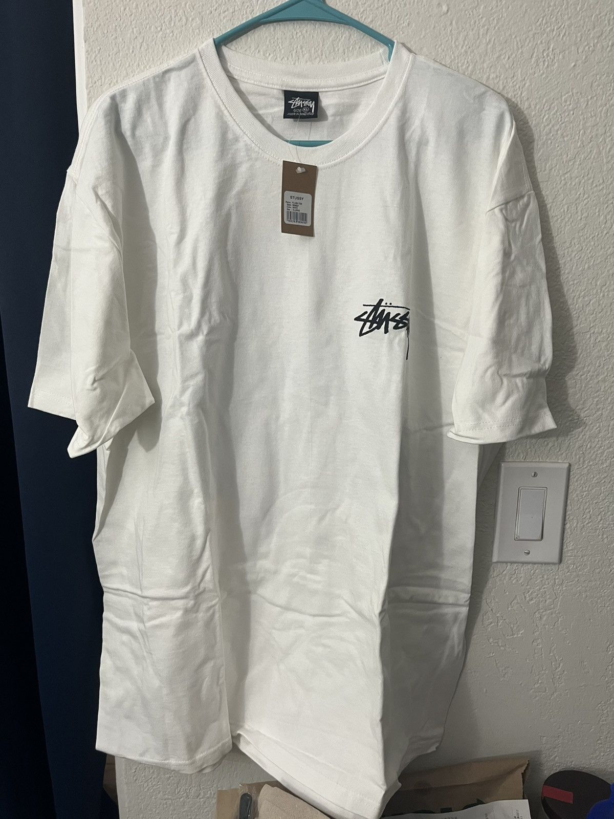 【STUSSY】 Plush T-Shirt White Stussy Plush Tee White SS23 Men's Size S,M,XL Brand New
