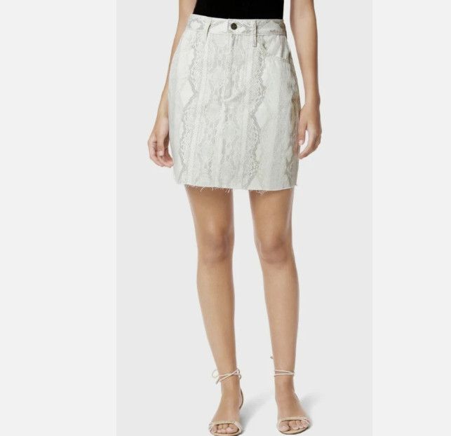 Joe's Joe’s A-Line Mini Skirt High Rise Snake Print Cut Hem ( 27 ) Size 27" / US 4 / IT 40 - 1 Thumbnail