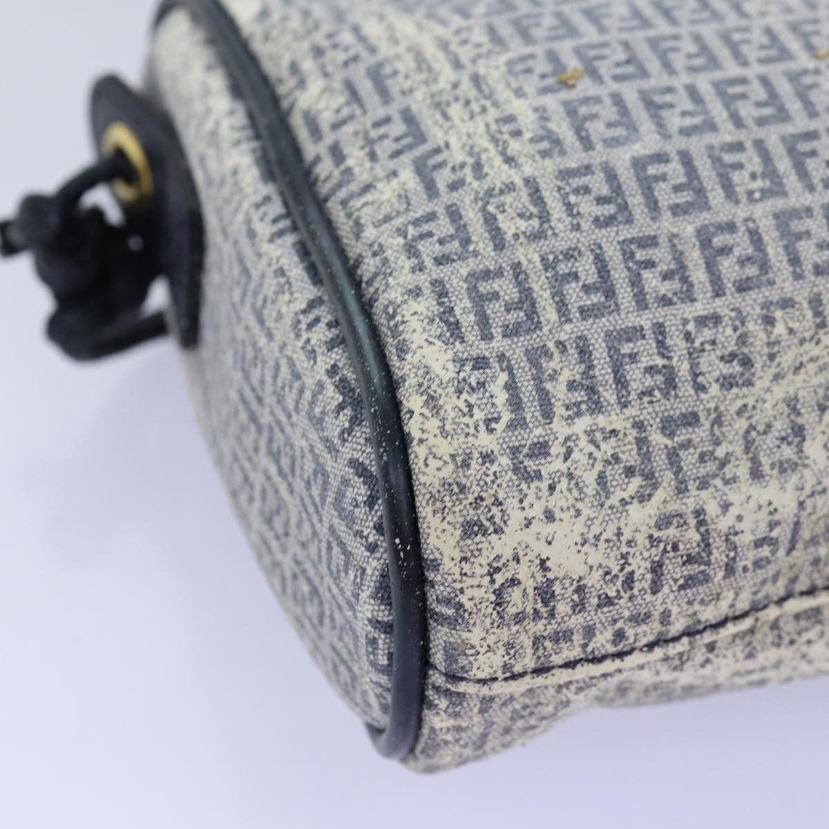 Fendi FENDI Zucchino Canvas Shoulder Bag Coated Canvas White Navy Size ONE SIZE - 16 Thumbnail