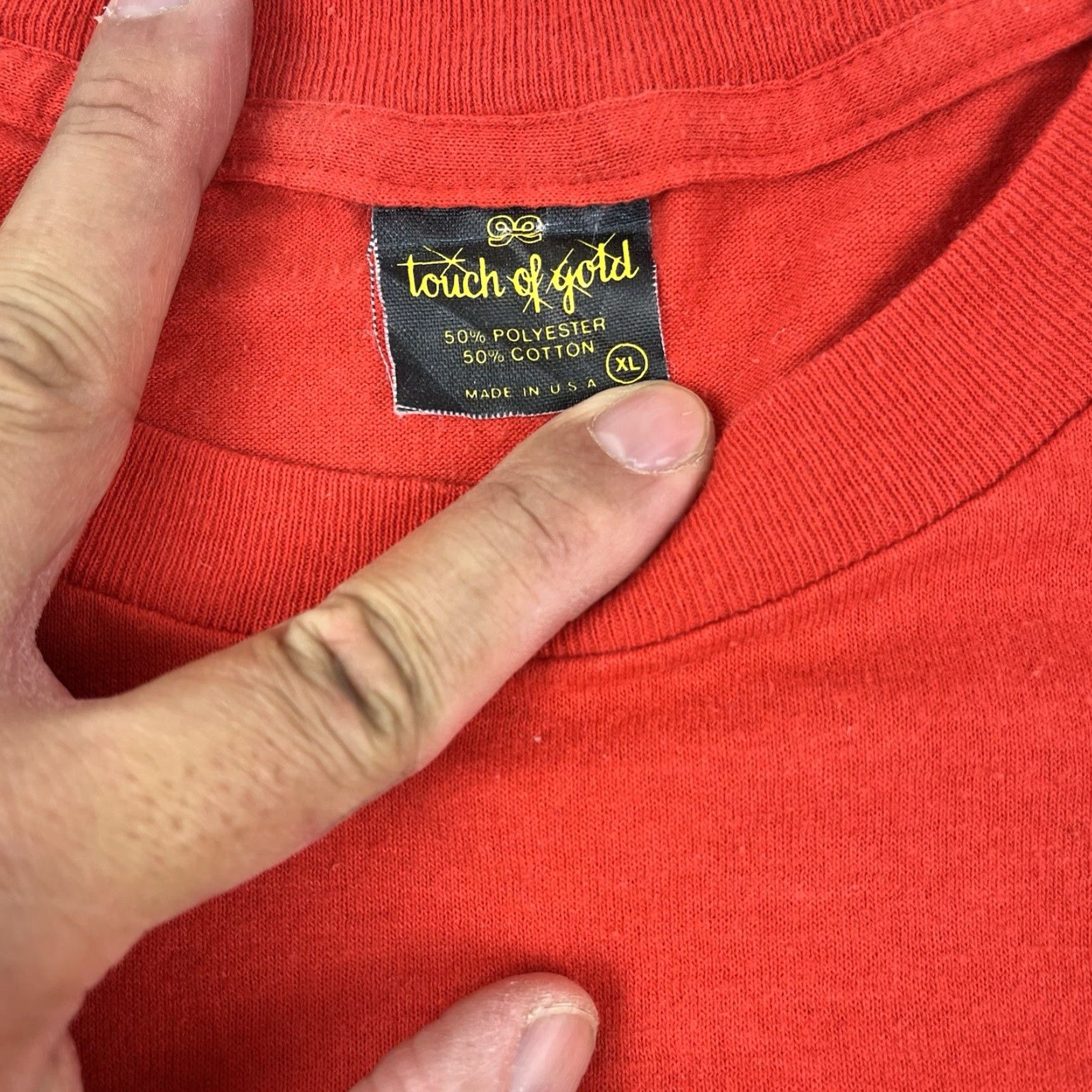 Etro VINTAGE Touch Of Gold Tug Of War Champs T-Shirt XL Unisex Adults Red 80s 90s Single Stitch Cotton Polyester Crew Neck Short Sleeve Shirts Mens Womens Size US XL / EU 56 / 4 - 3 Thumbnail