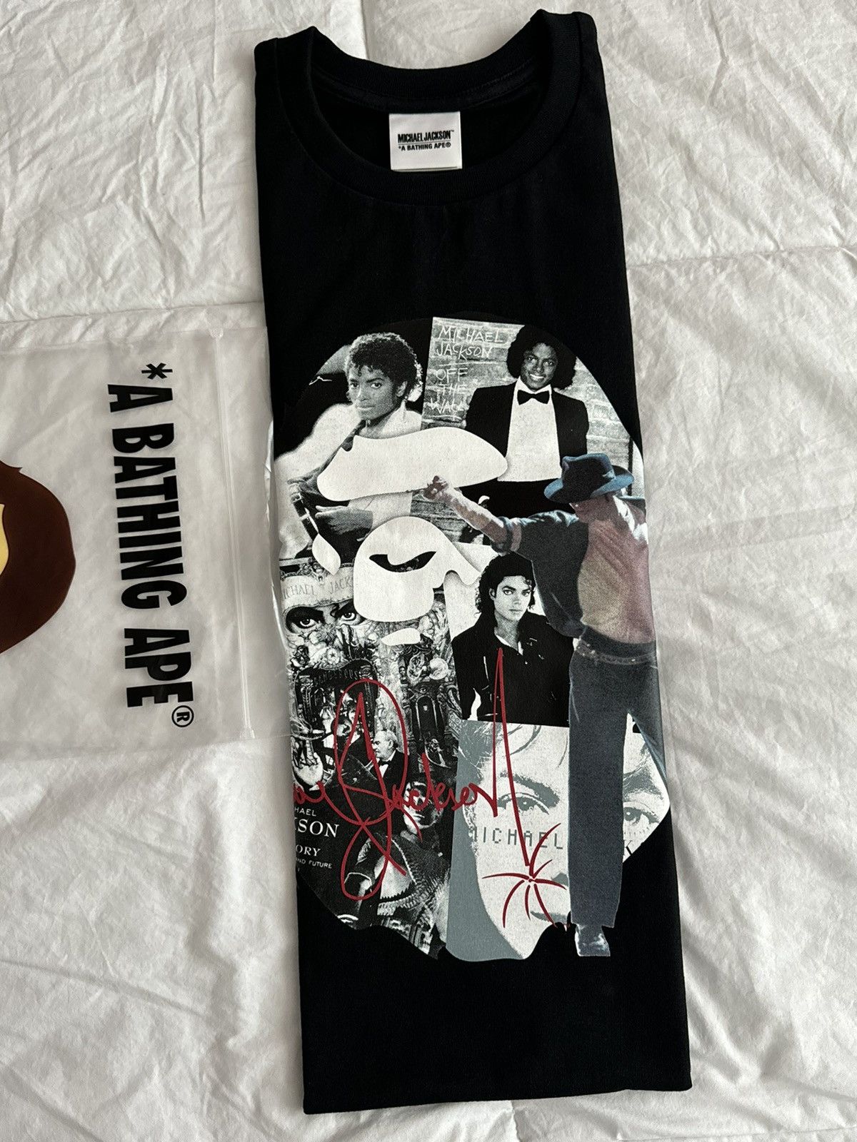 image of Bape Michael Jackson Tee Black , Men's (Size 2XL)