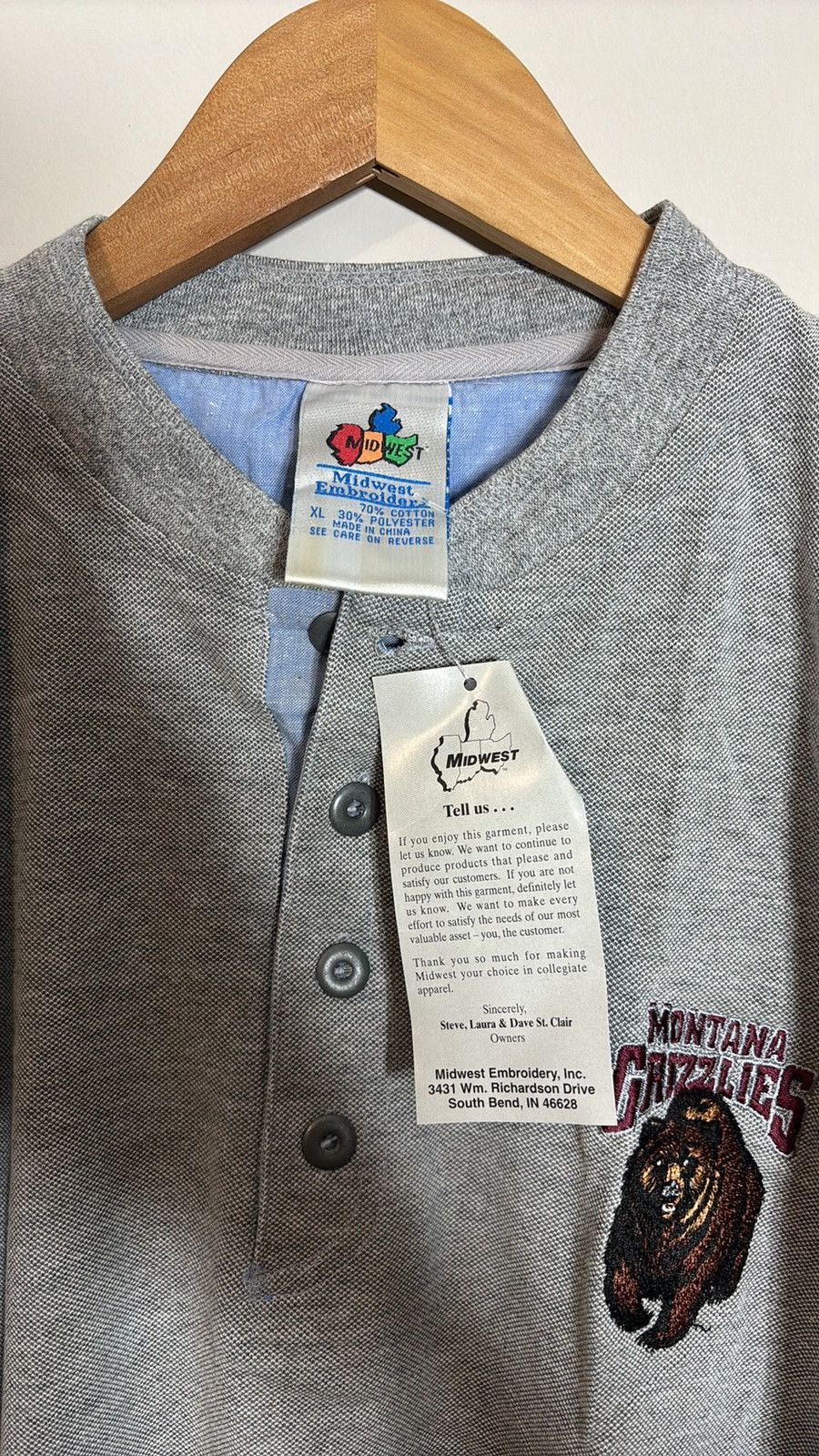 Vintage Vintage University of Montana Henley Shirt Size US XL / EU 56 / 4 - 3 Thumbnail