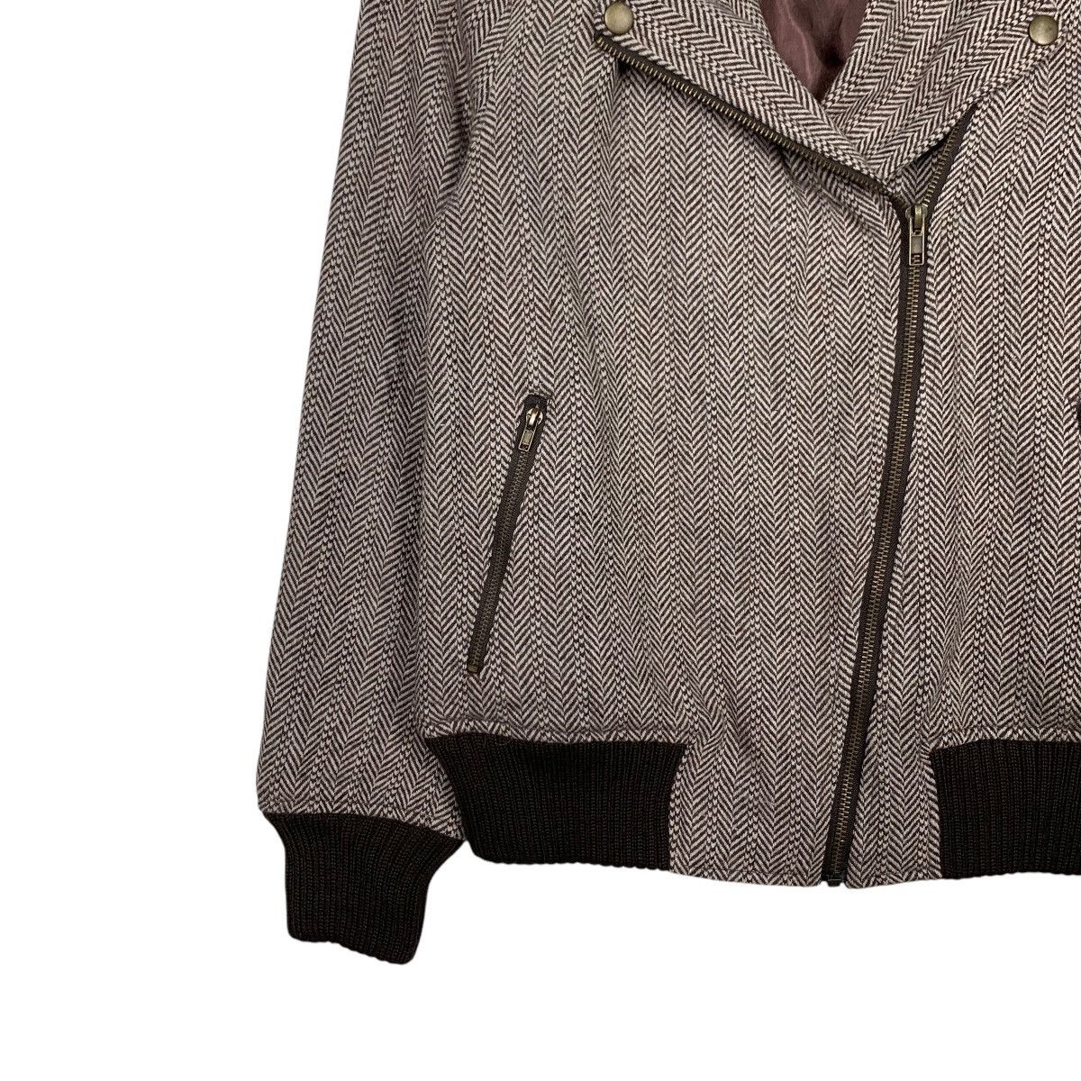 Japanese Brand FOR MEN GIRL Herringbone Double Collar Jacket #2452-C110 Size M / US 6-8 / IT 42-44 - 3 Thumbnail