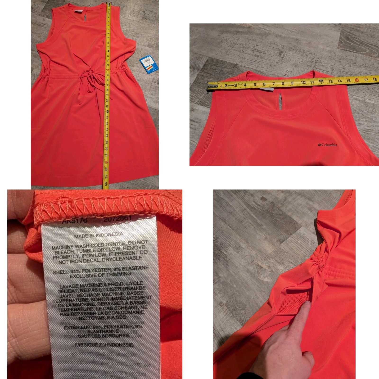 Vintage Columbia Bogota Bay Dress Women L Peach Tank Sleeveless Knee NWT Tie Waist Size L / US 10 / IT 46 - 8 Thumbnail
