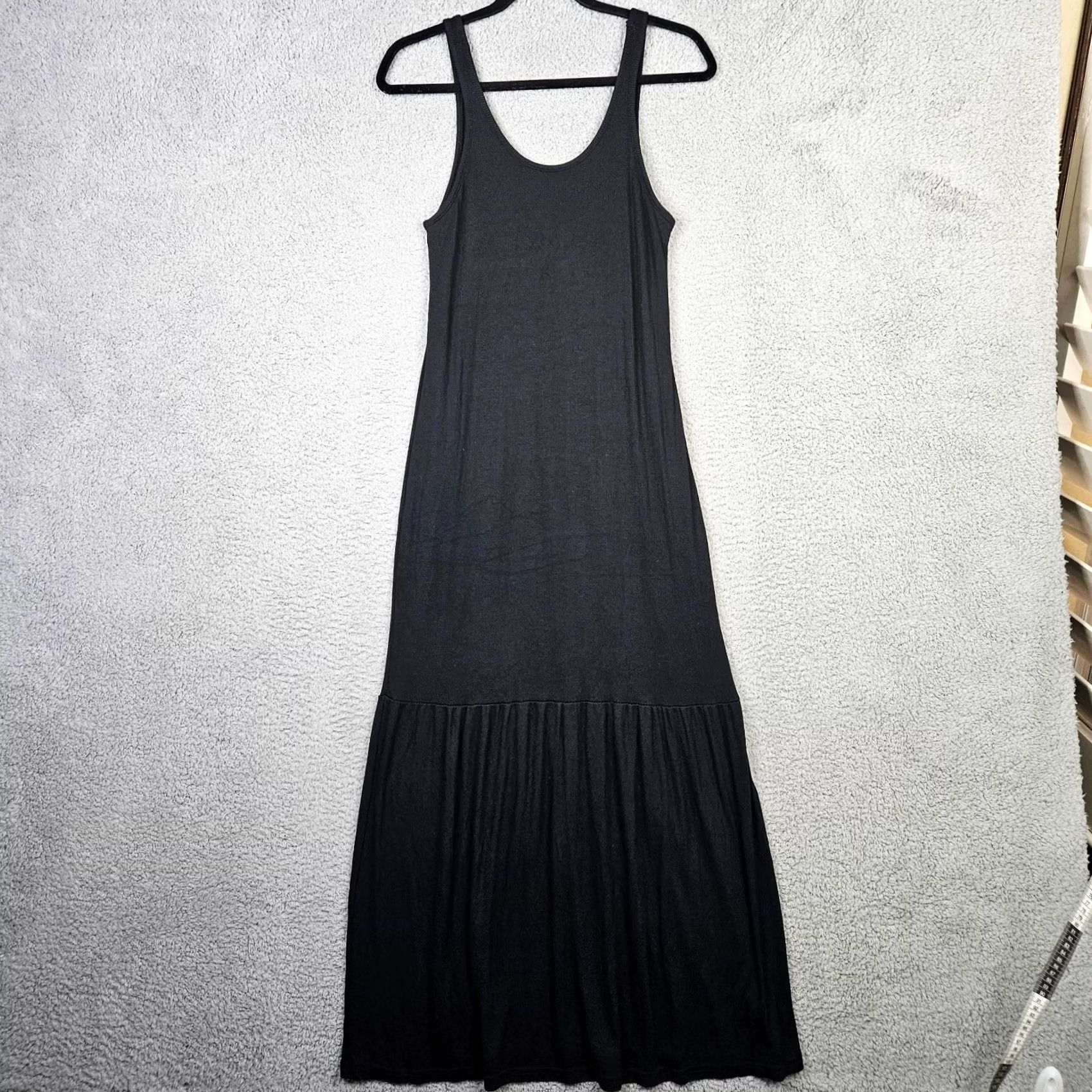 Vintage Marina Maxi Dress Tank Top Layered Black XS Women’s Ribbed Cotton Spandex Size XS / US 0-2 / IT 36-38 - 2 Thumbnail