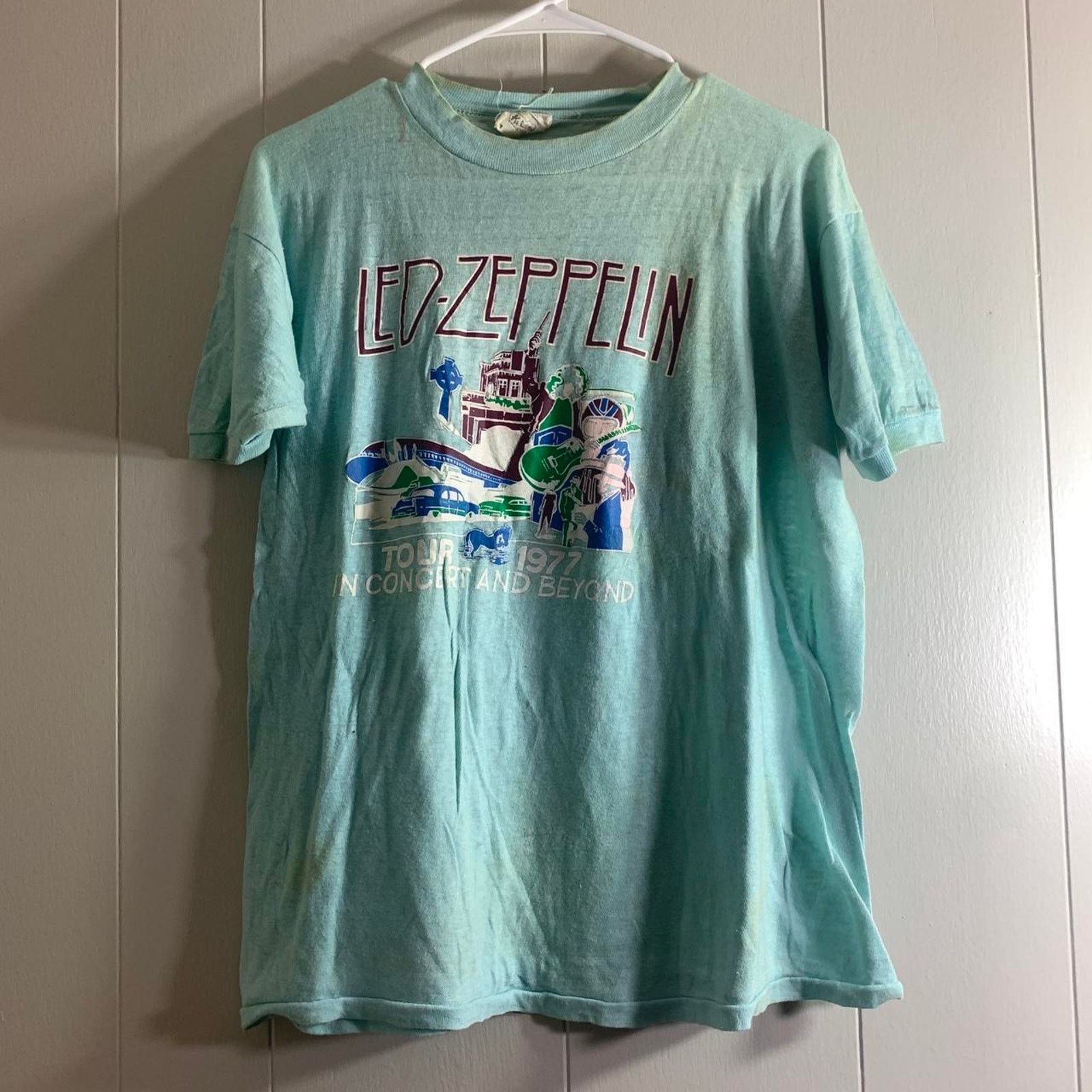 Vintage 1977 LED ZEPPELIN US Tour SWAN SONG double sided tee shirt Size US XL / EU 56 / 4 - 2 Thumbnail