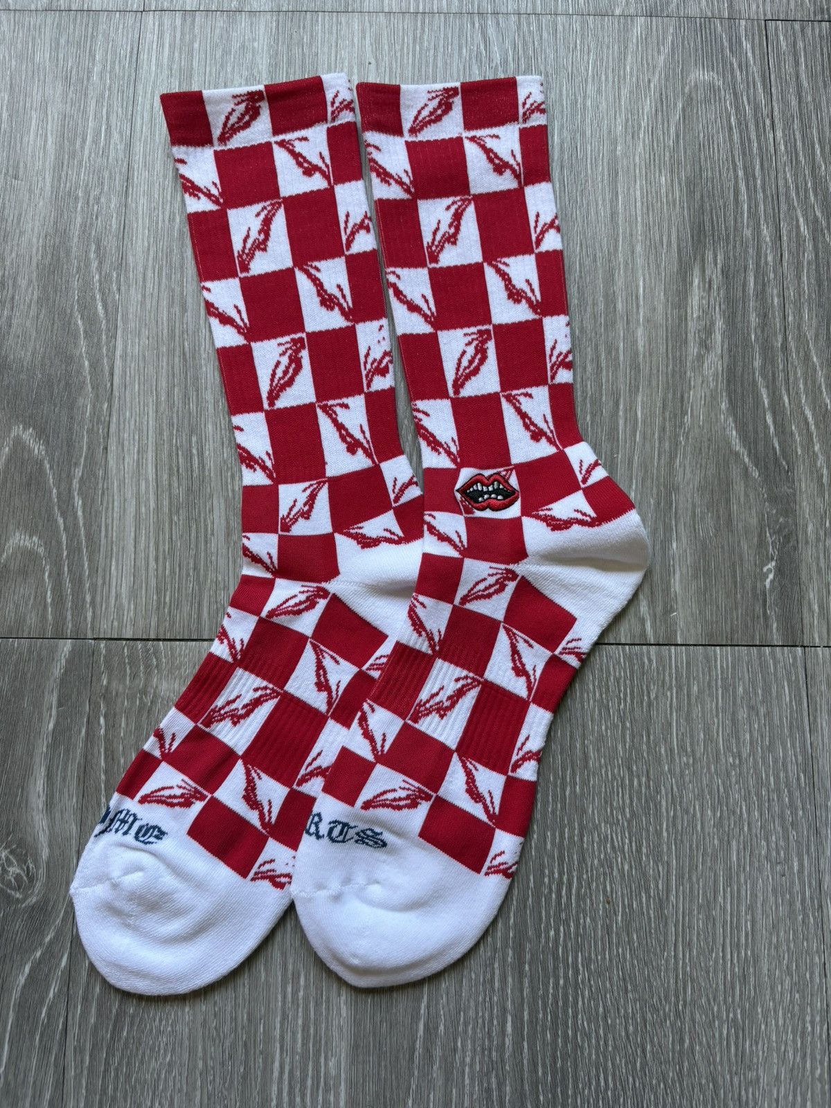 Chrome Hearts Chrome Hearts Red Matty Boy Checker Socks Size ONE SIZE - 1 Thumbnail